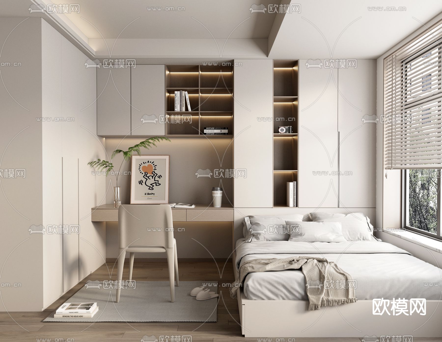 榻榻米卧室 次卧3d模型下载