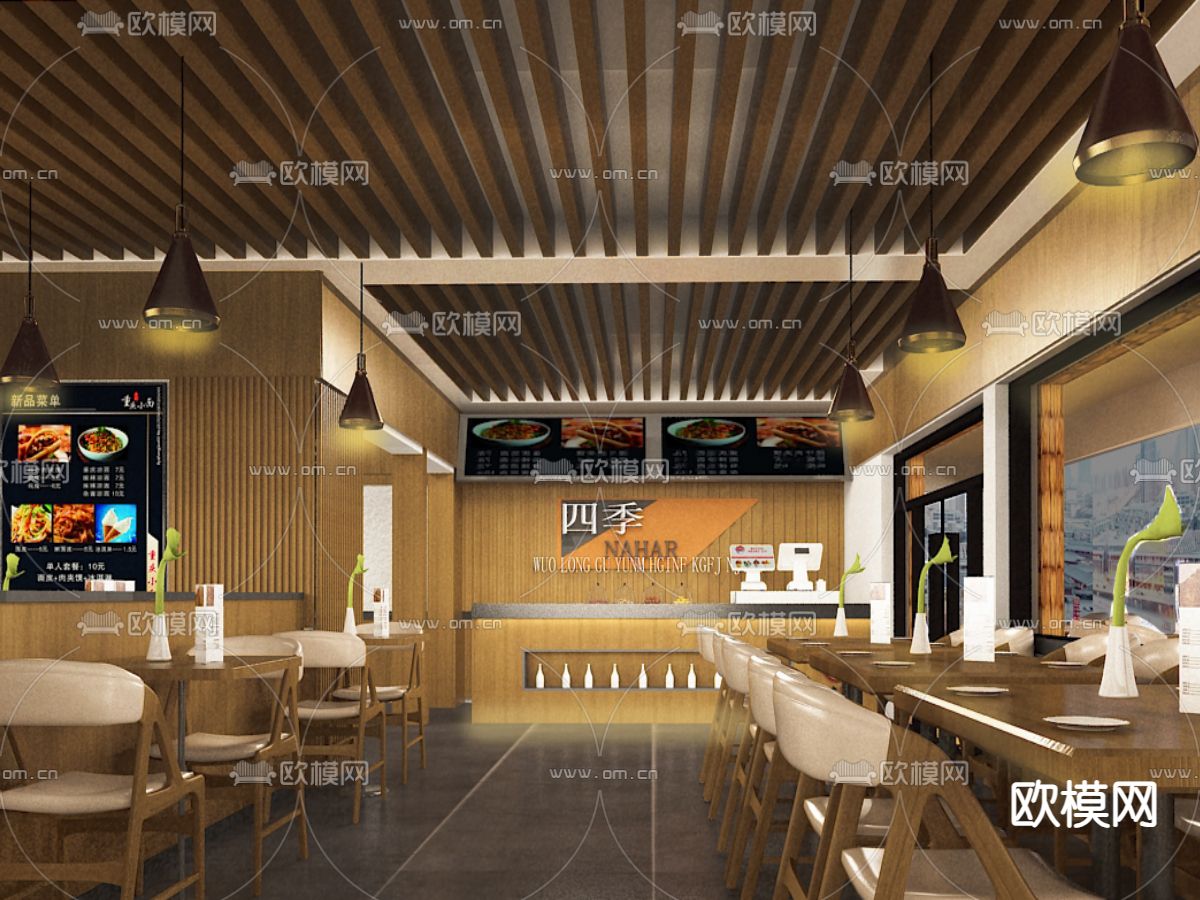 快餐厅免费3d模型下载（渲染图3）