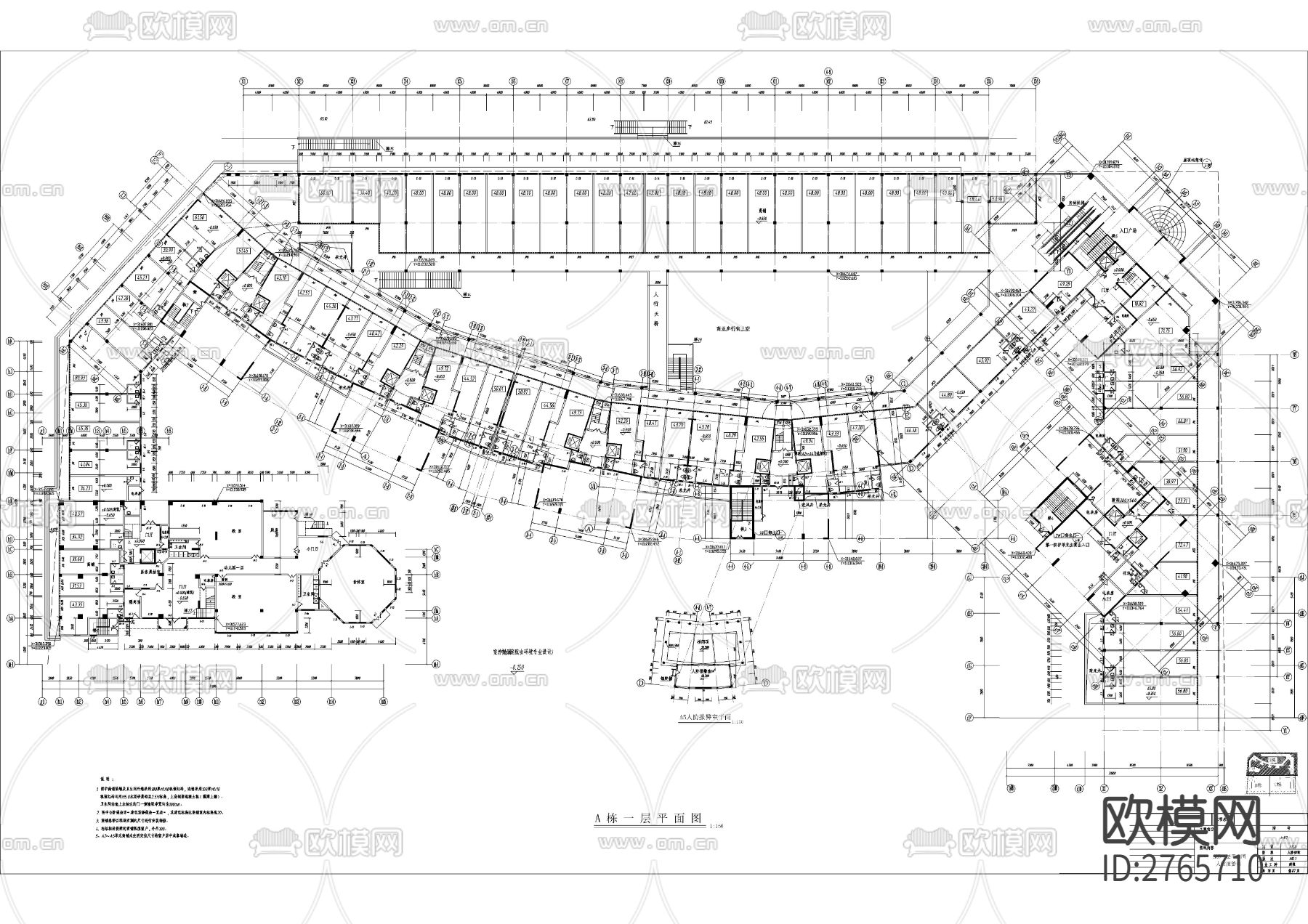 小区平层cad平面布置图下载（渲染图8）