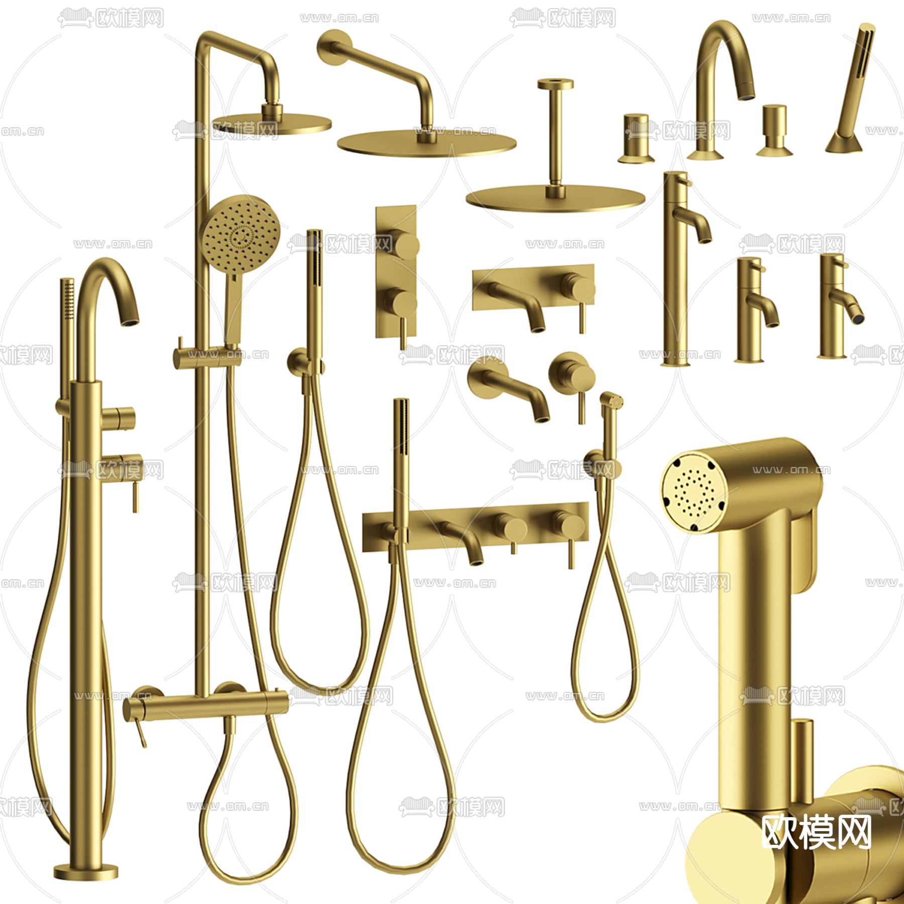 花洒 水龙头3d模型下载（渲染图4）