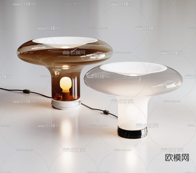 Artemide 玻璃台灯3d模型下载