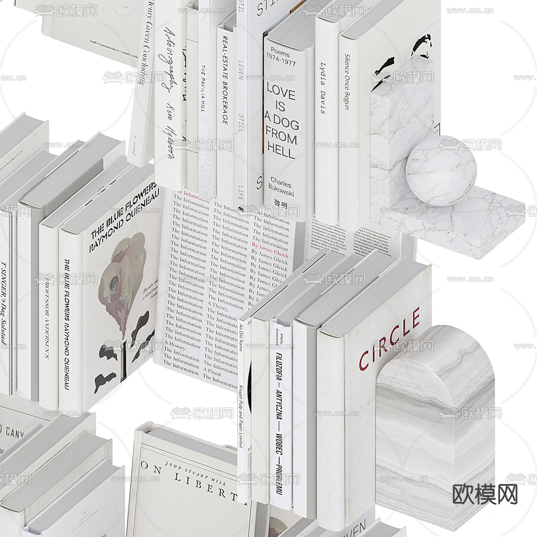 现代书籍3d模型下载（渲染图3）