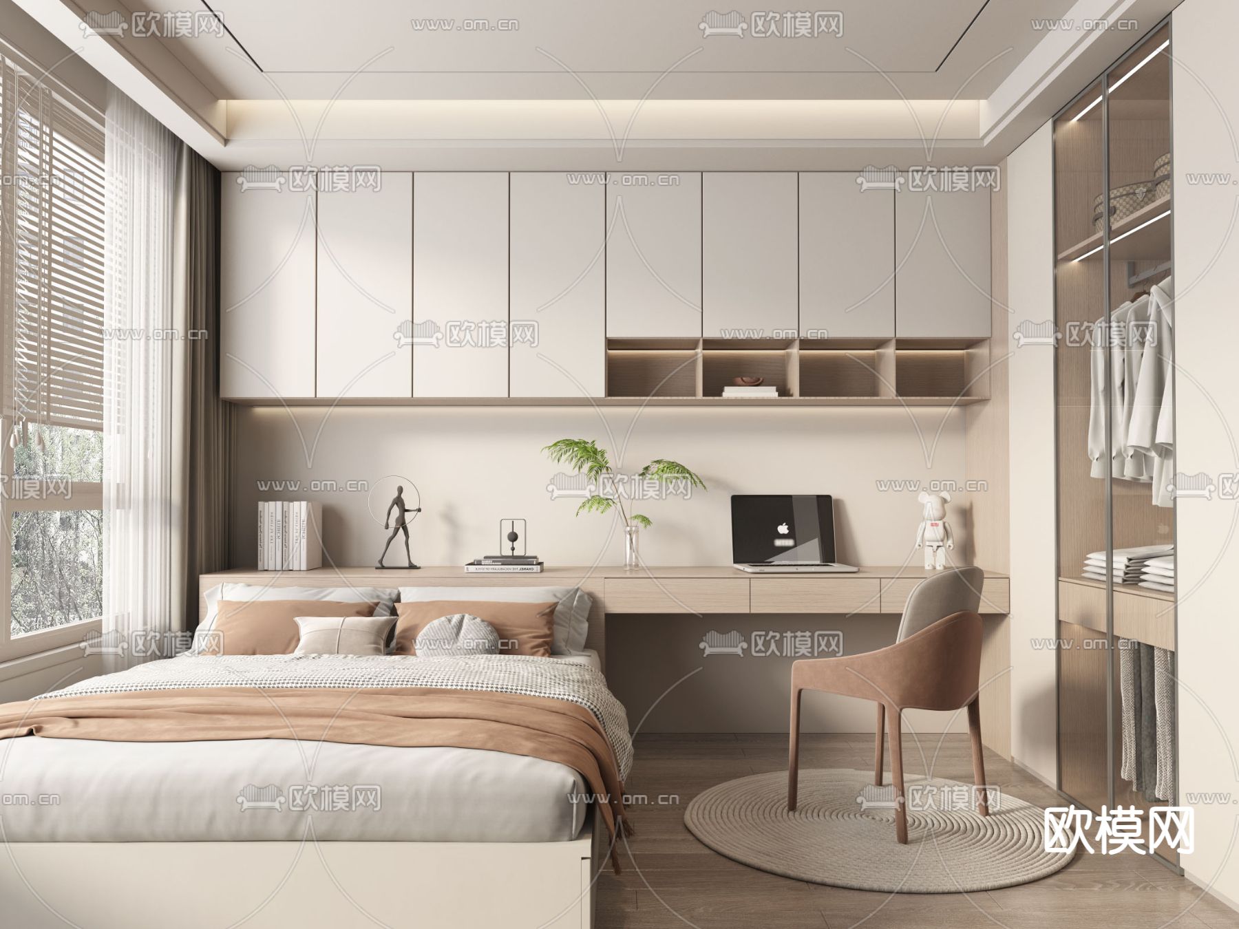 榻榻米卧室 次卧3d模型下载