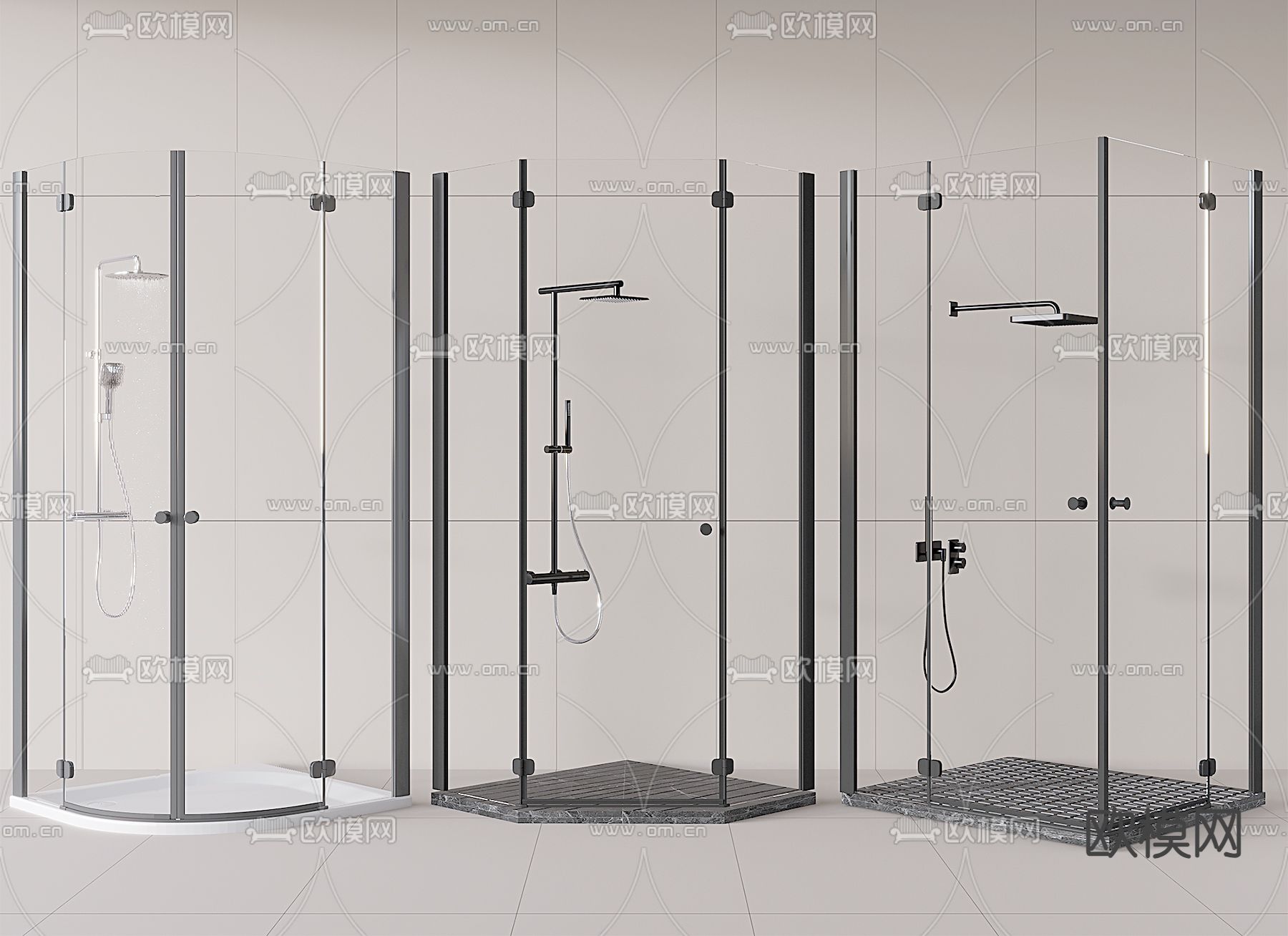 玻璃淋浴房 冲凉房3d模型下载