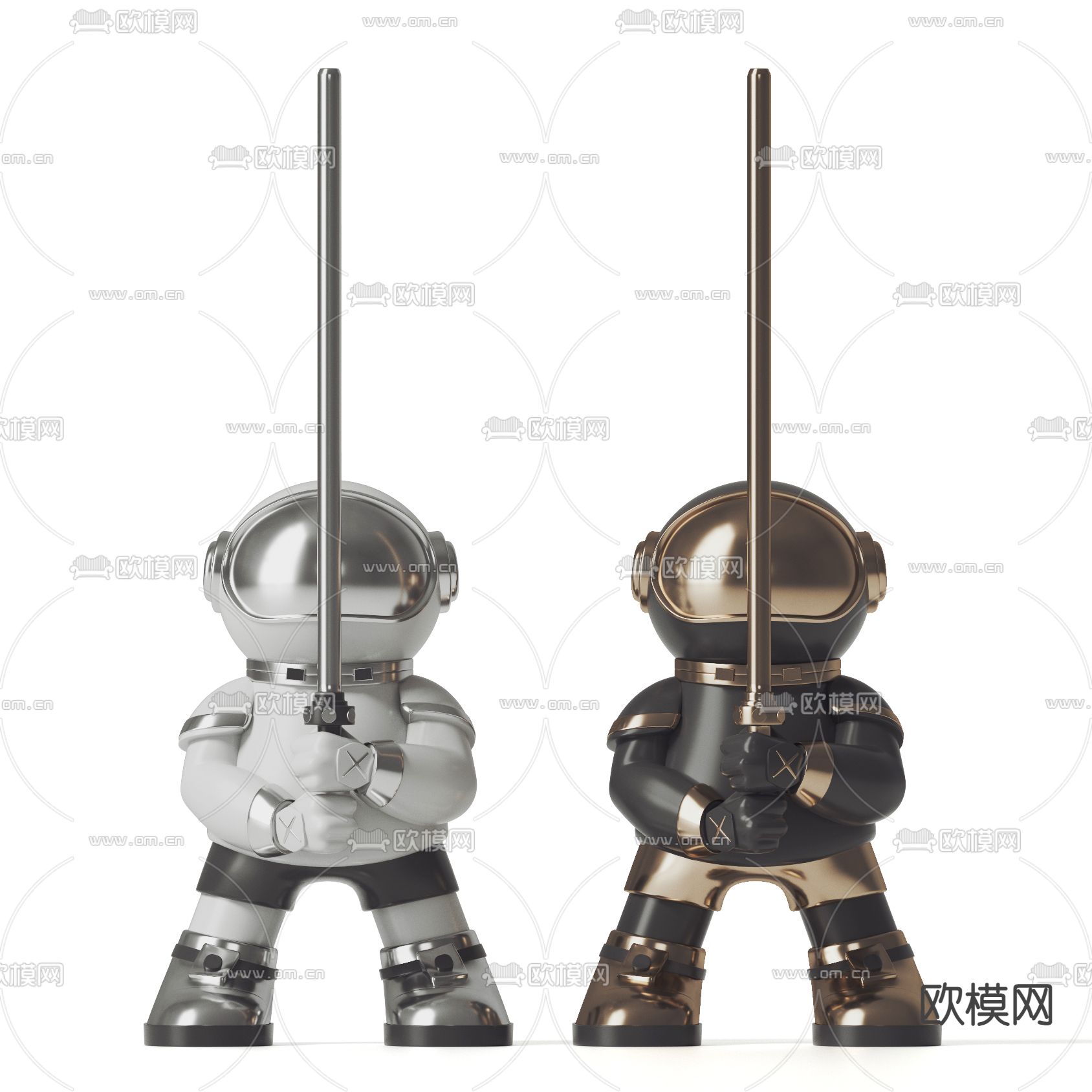 击剑骑士公仔 潮玩 玩偶3d模型下载