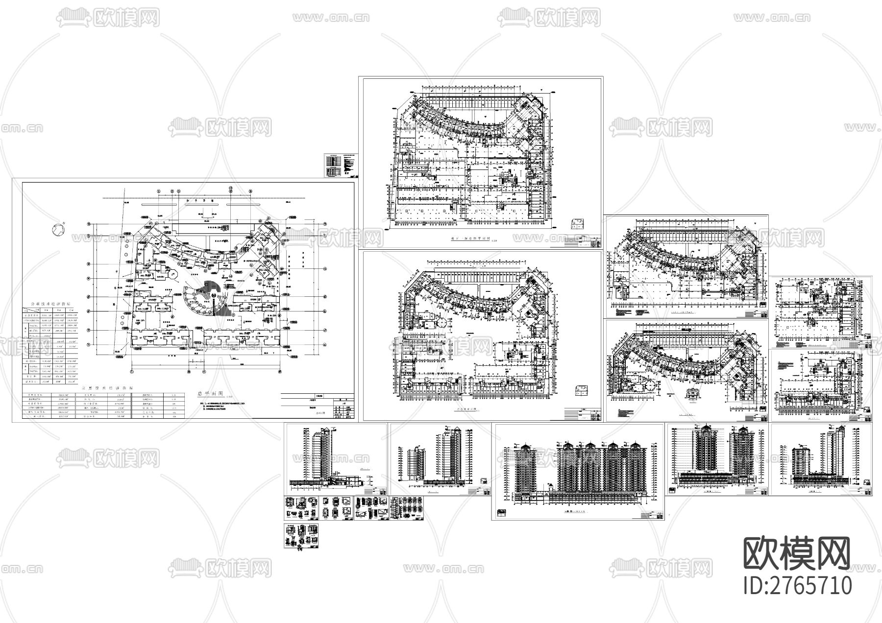 小区平层cad平面布置图下载（渲染图9）