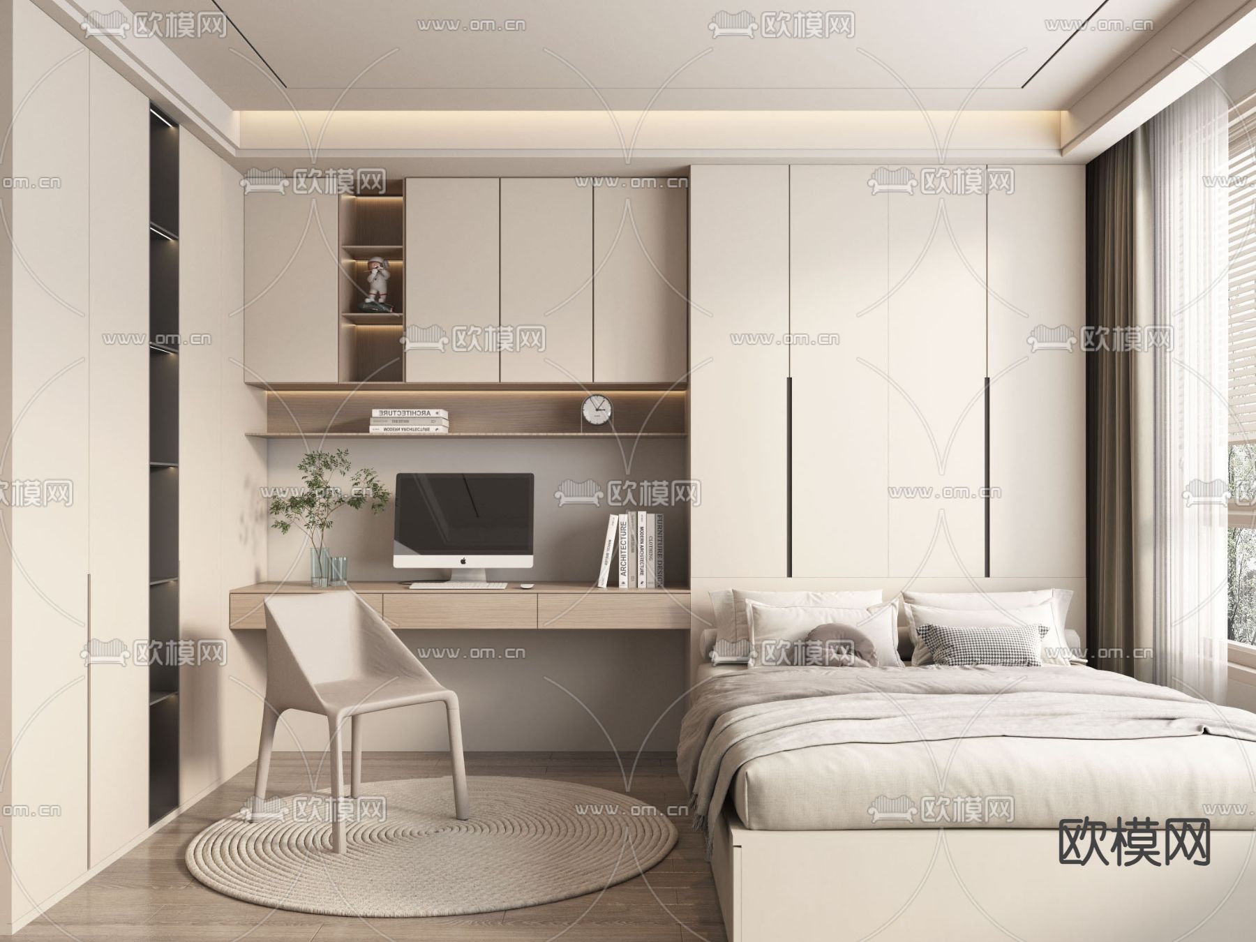 榻榻米卧室 次卧3d模型下载