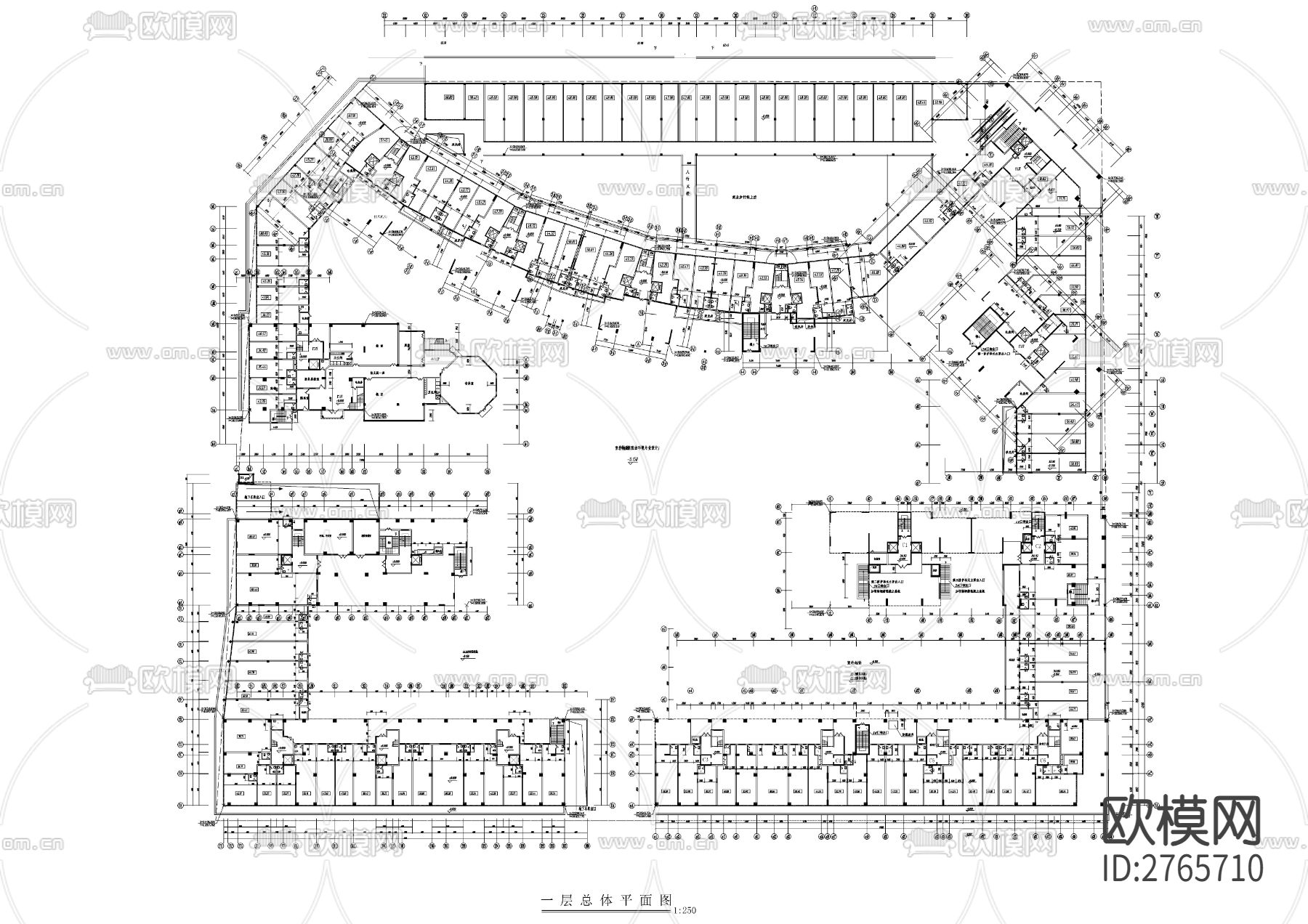 小区平层cad平面布置图下载（渲染图5）