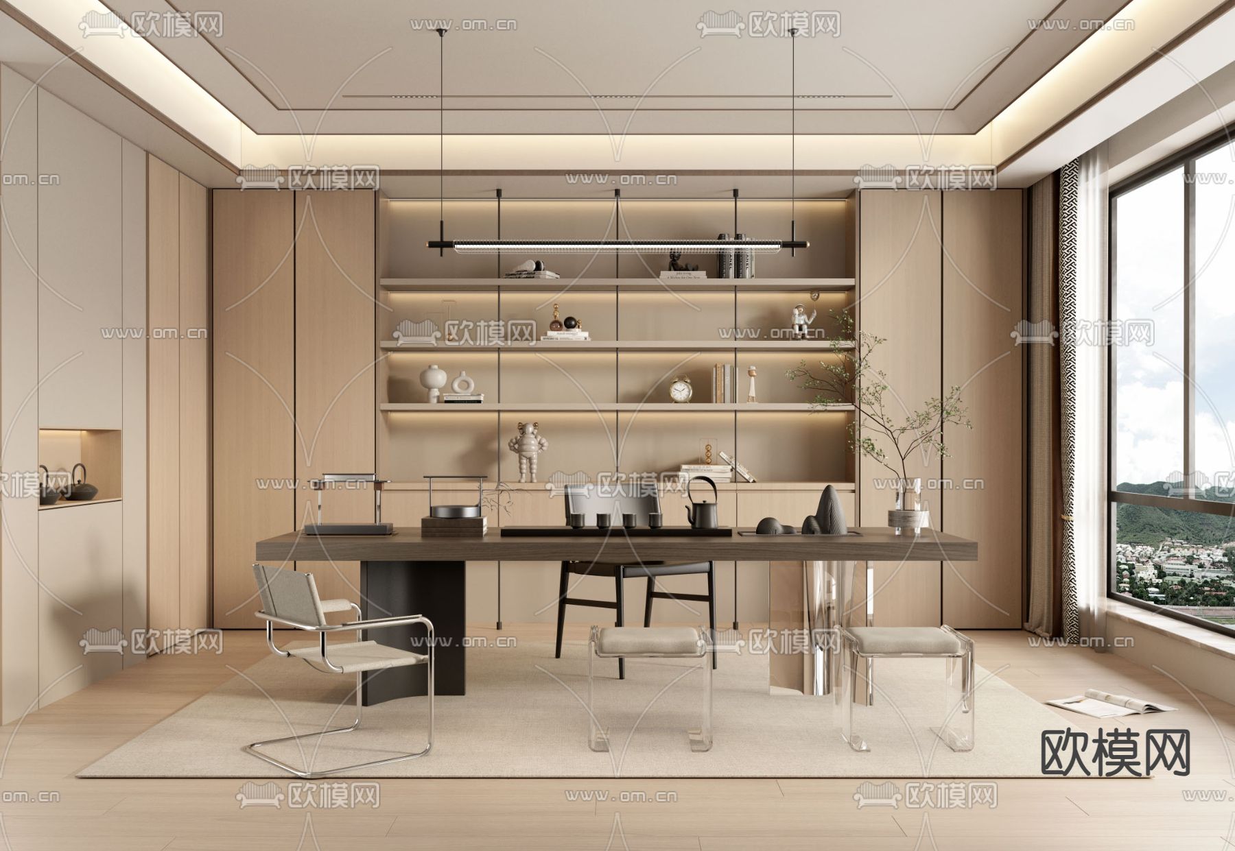 侘寂风茶室3d模型下载