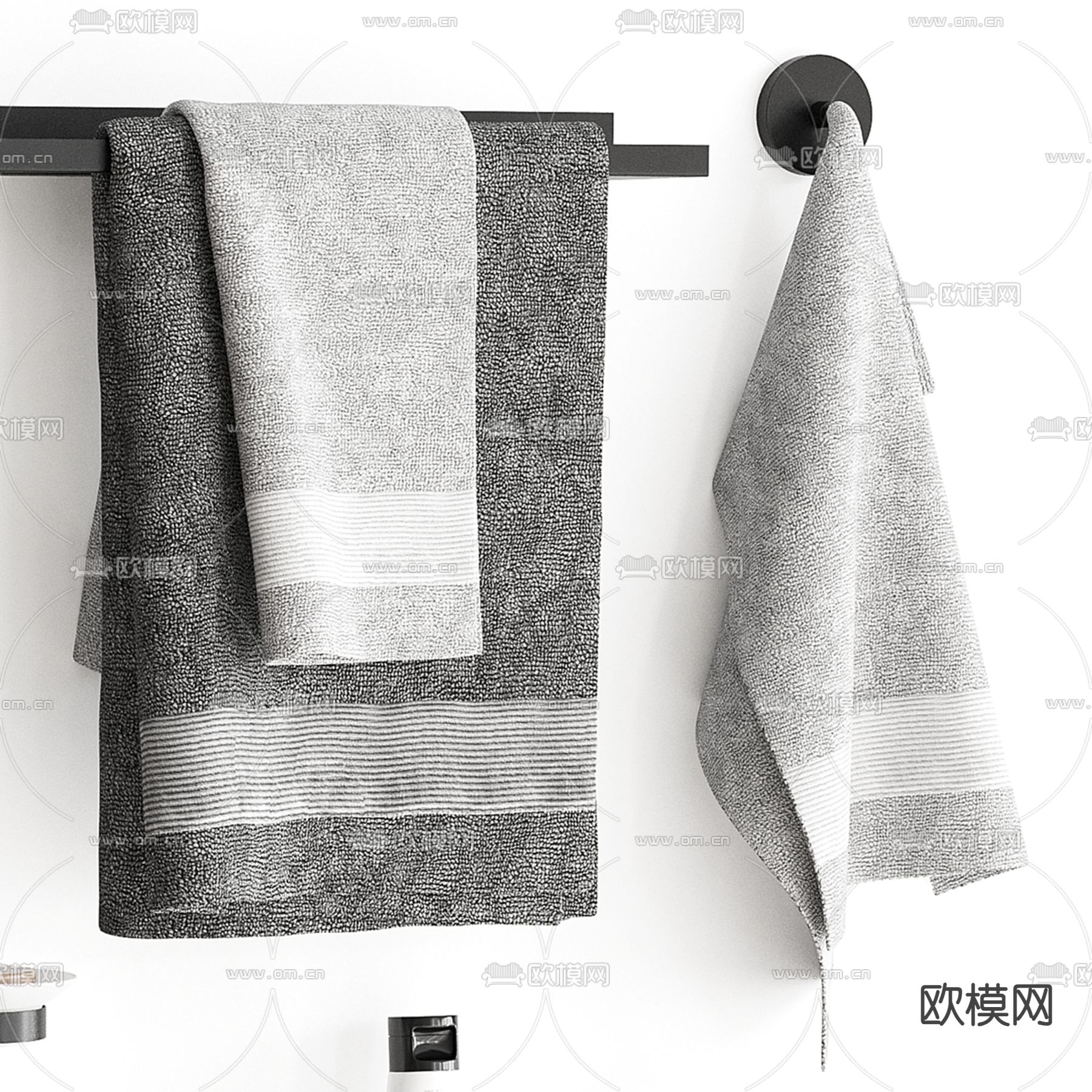 沐浴露 毛巾架 洗浴用品3d模型下载（渲染图5）