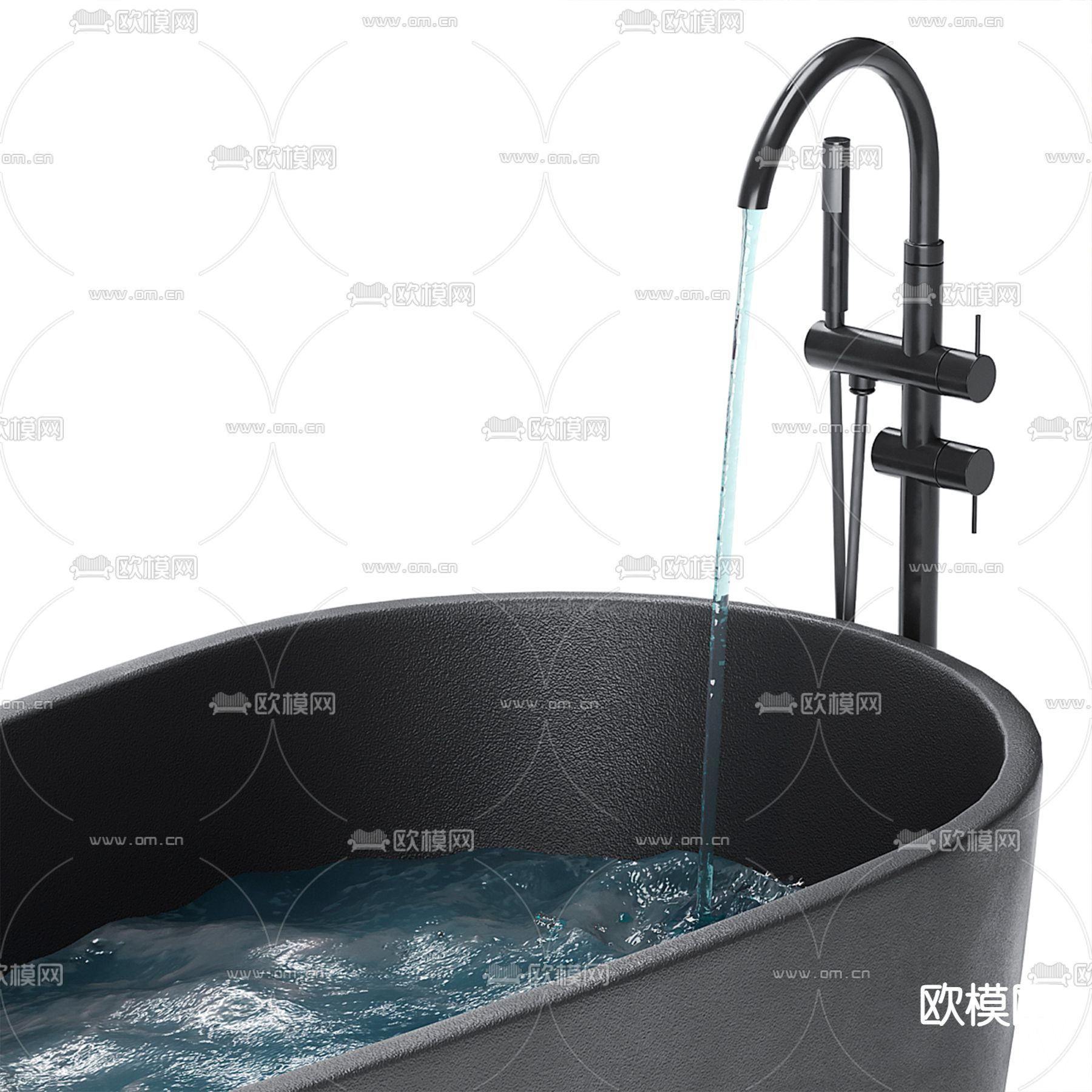 独立浴缸 浴盆3d模型下载（渲染图4）
