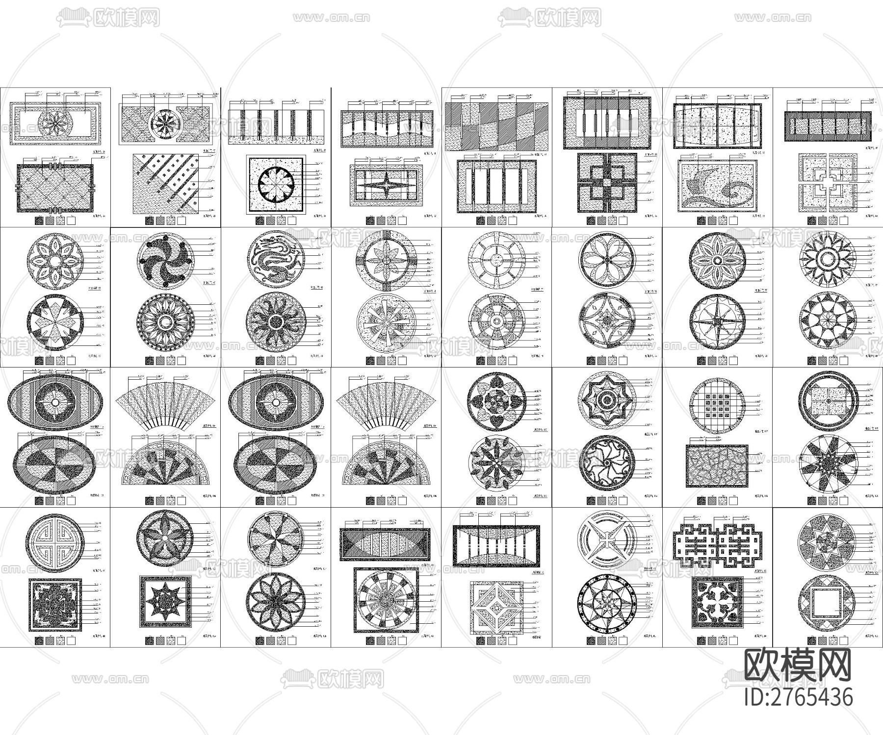 地面拼花cad图块下载（渲染图2）