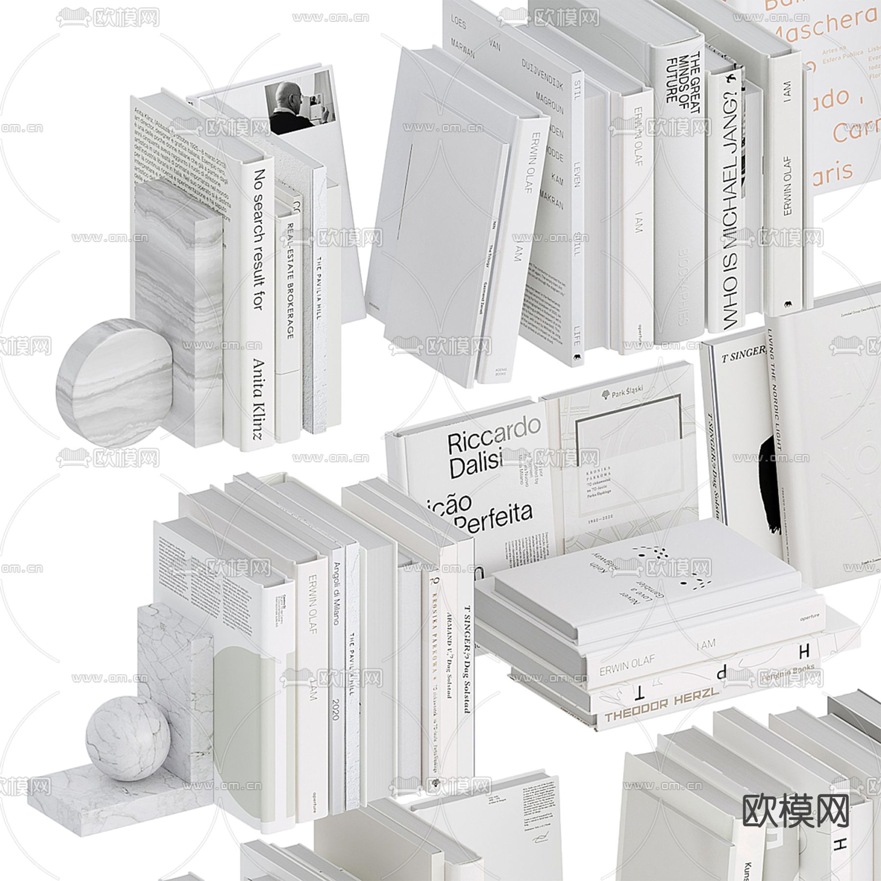 现代书籍3d模型下载（渲染图2）