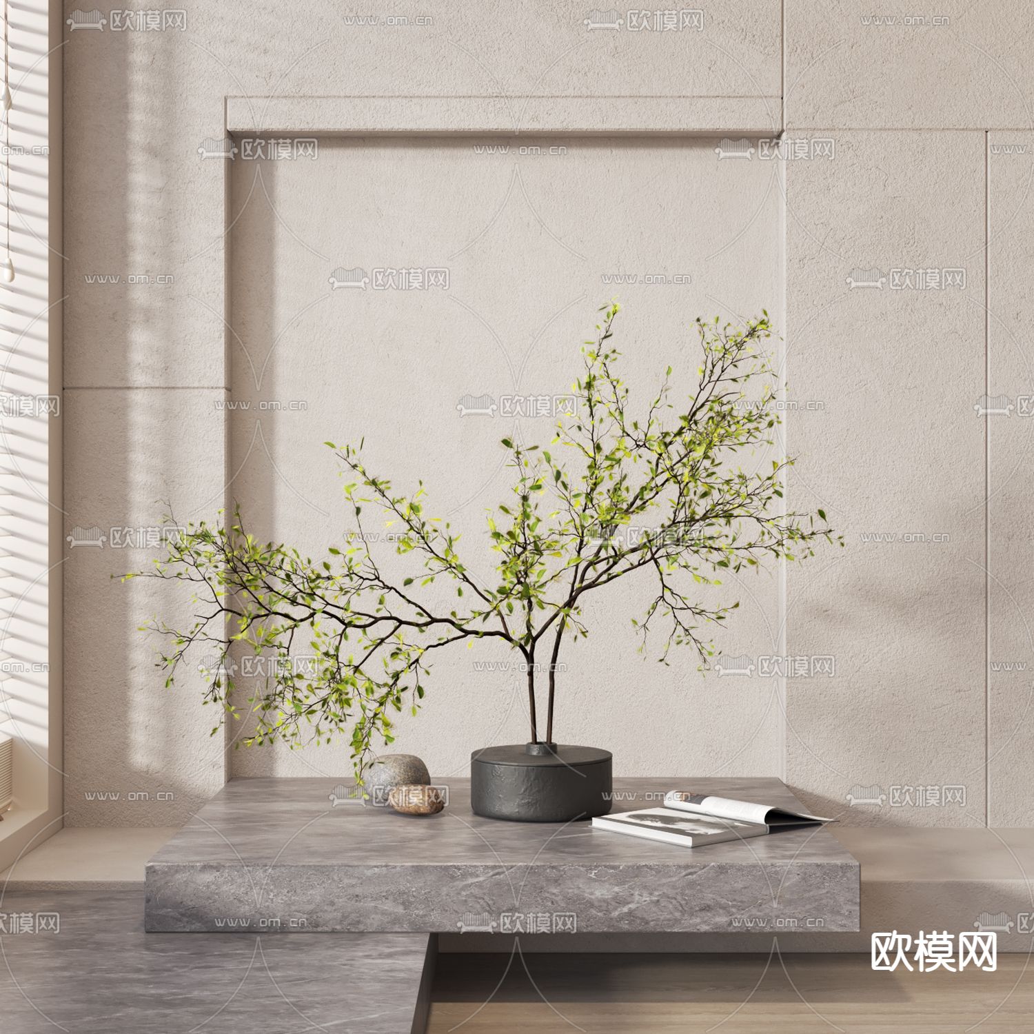 花瓶 水生植物 水培绿植3d模型下载