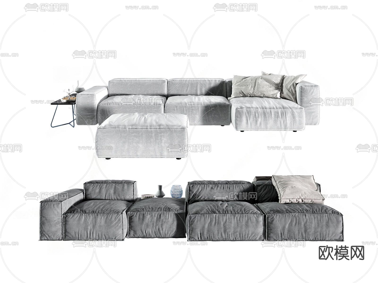软体沙发 多人沙发3d模型下载