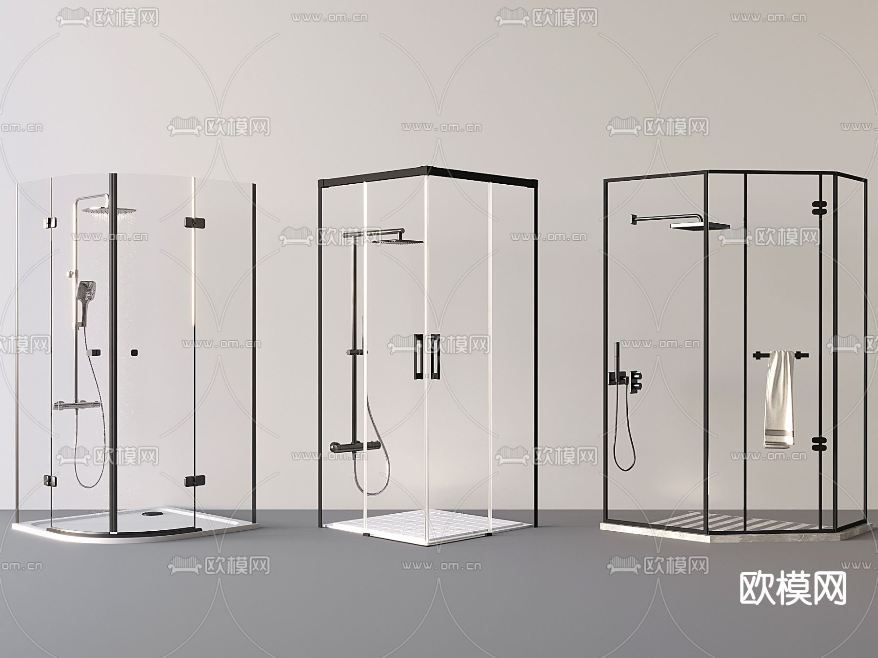 现代淋浴间3d模型下载