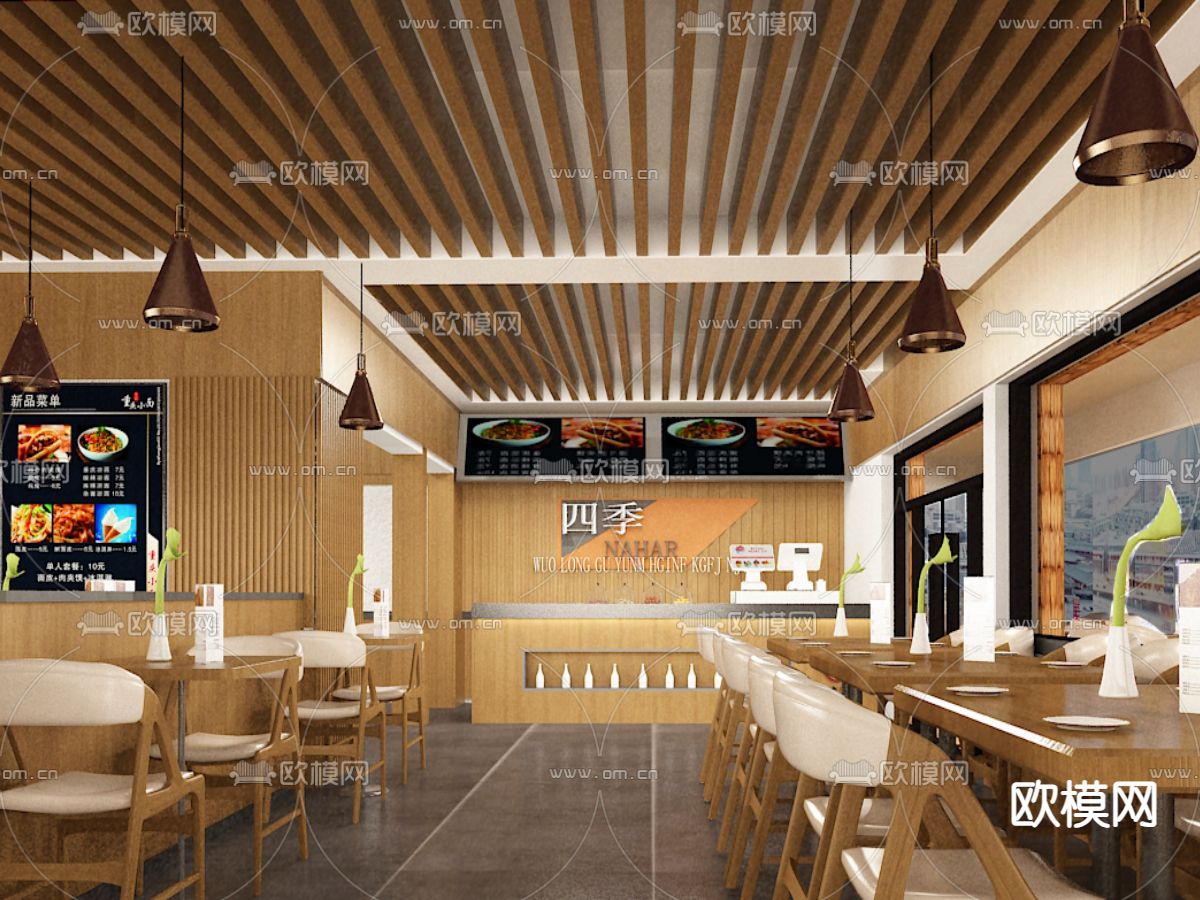 快餐厅免费3d模型下载（渲染图4）