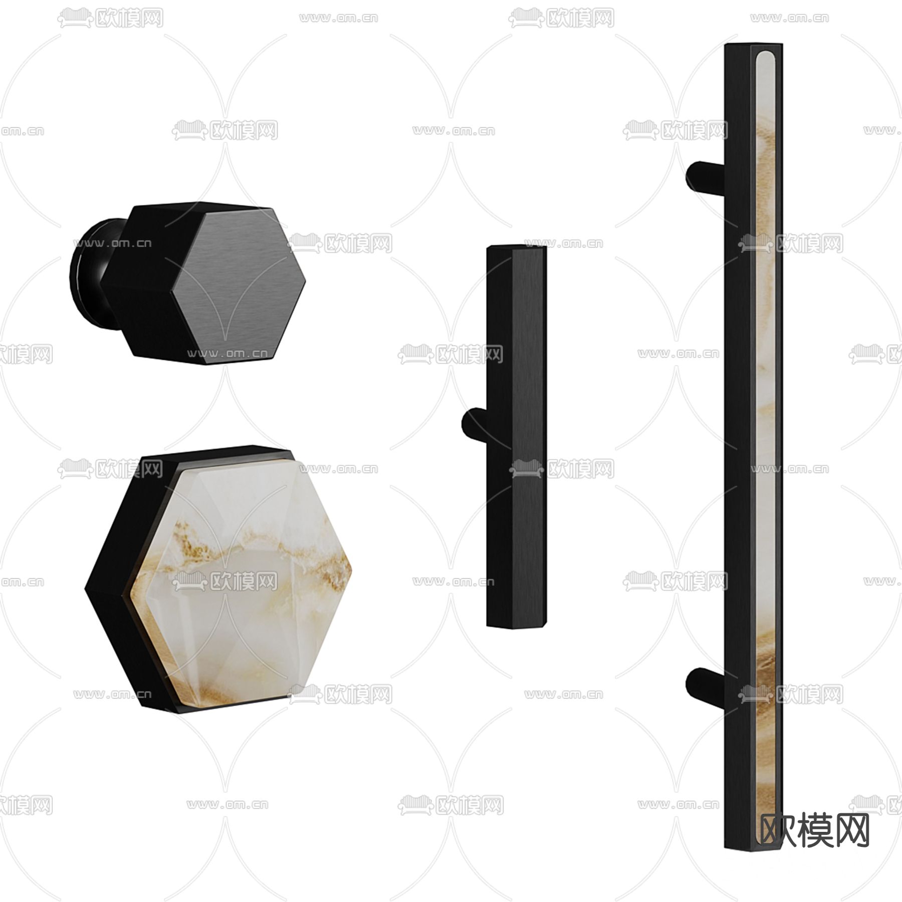 五金件 金属把手3d模型下载（渲染图2）