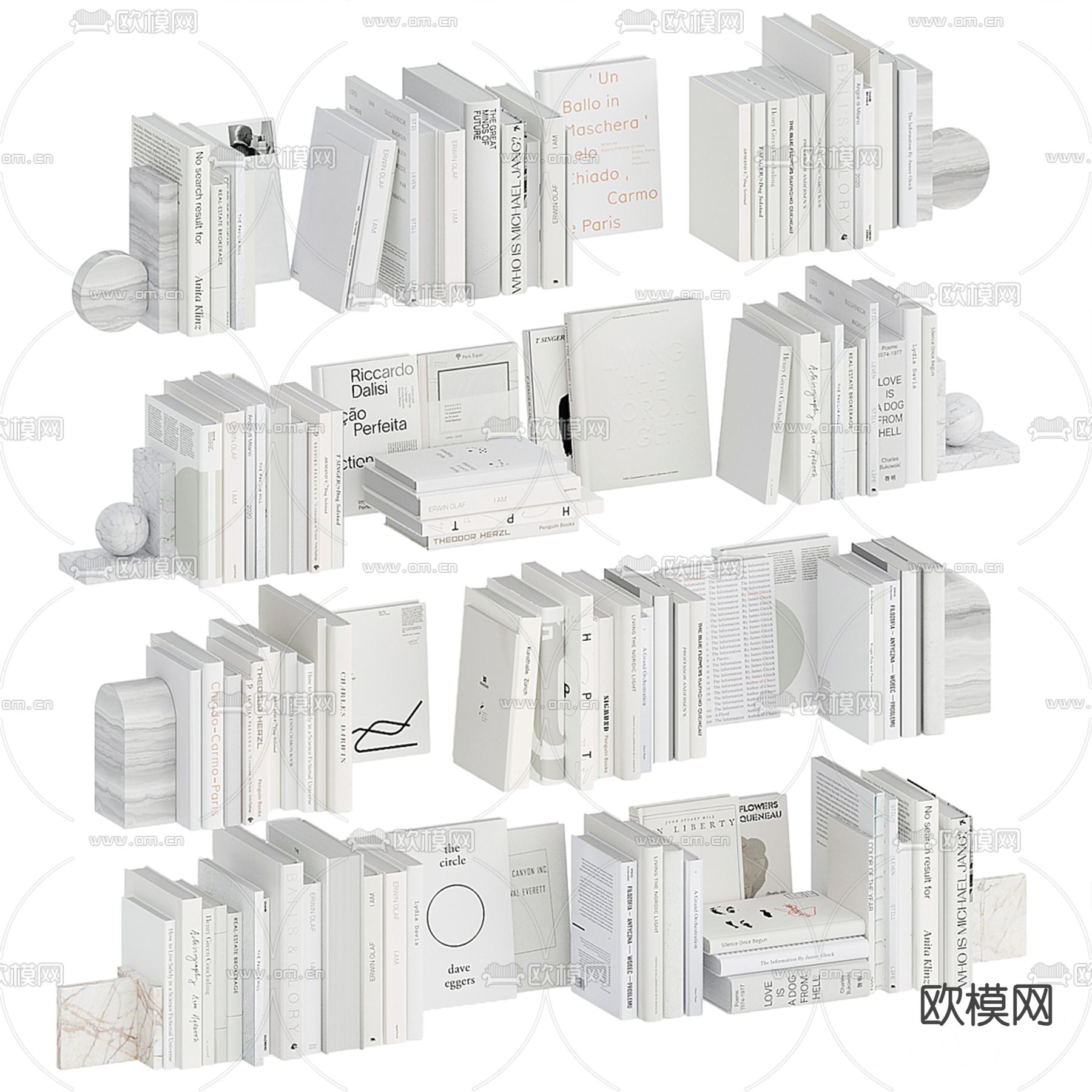 现代书籍3d模型下载（渲染图1）