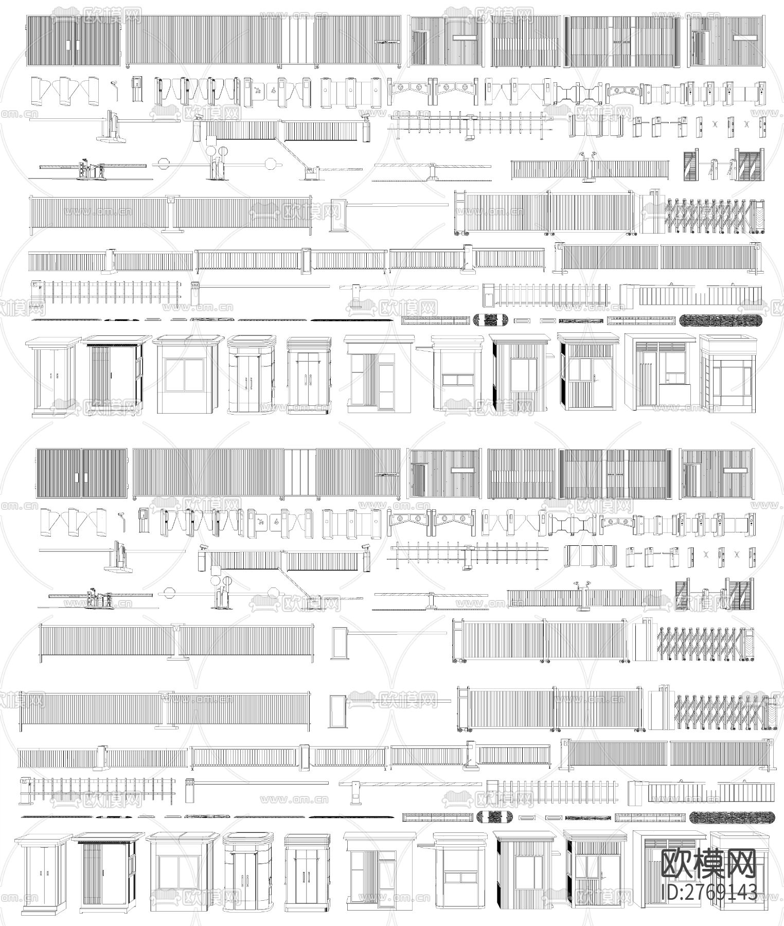 闸道CAD图库下载（渲染图4）