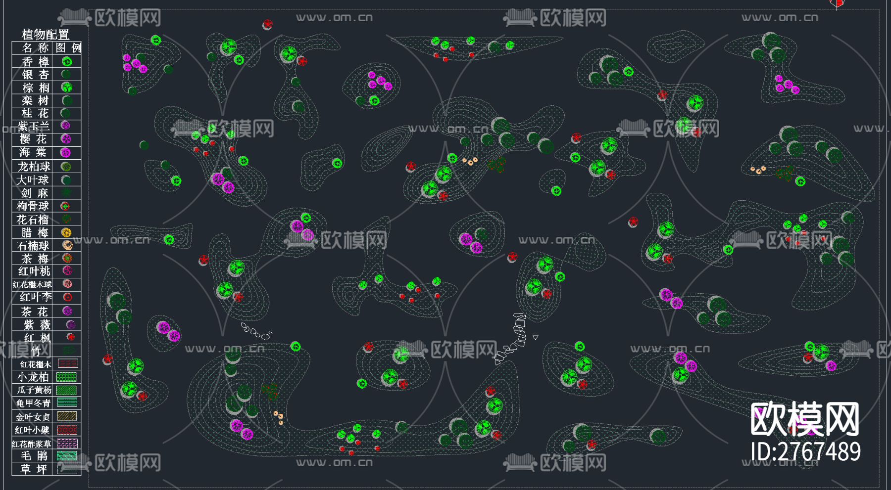 精选4套庭院微地形景观CAD图库下载（渲染图4）