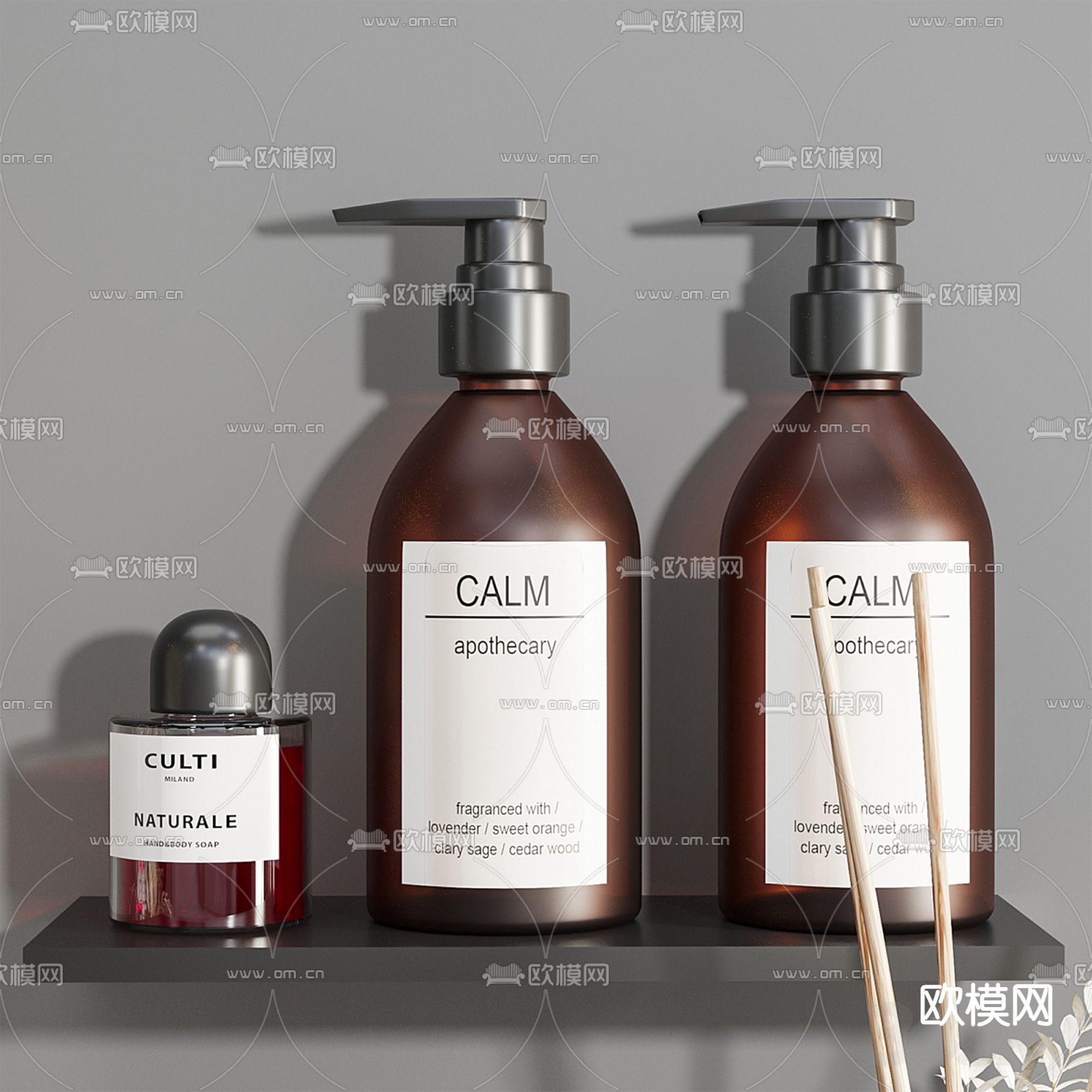 香水 香薰 洗浴用品3d模型下载（渲染图4）