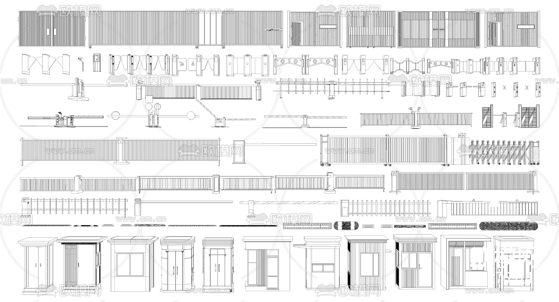 闸道CAD图库下载（渲染图3）