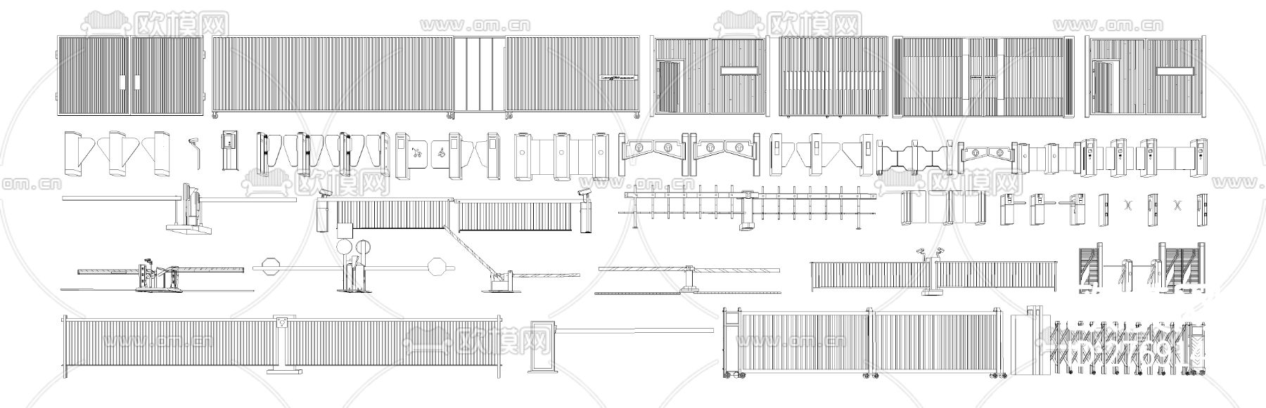 闸道CAD图库下载（渲染图2）