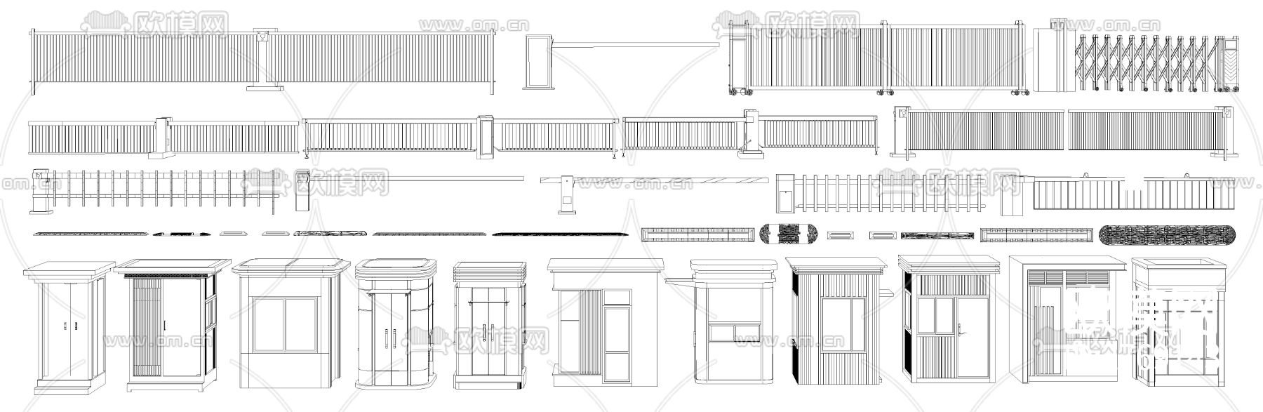 闸道CAD图库下载（渲染图1）