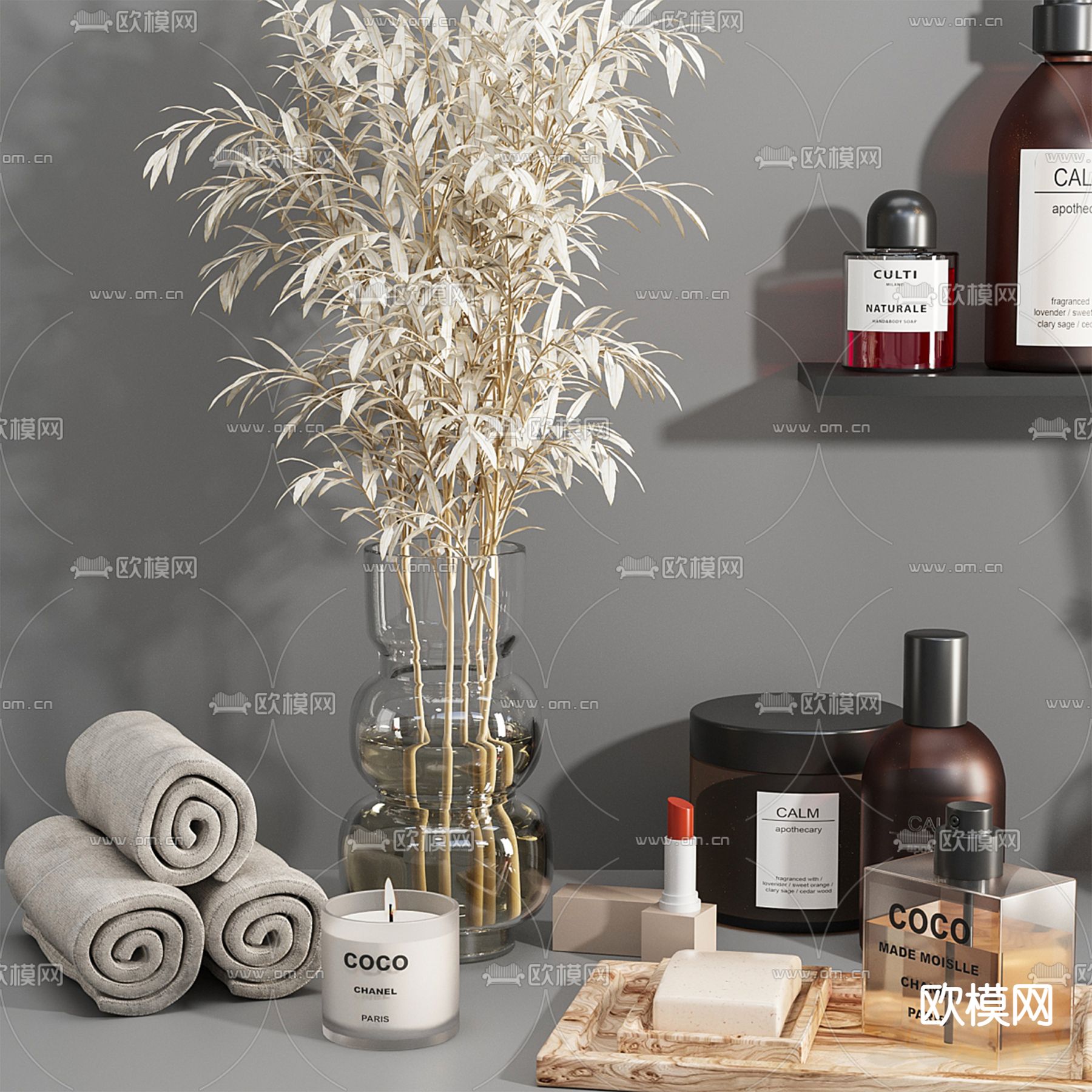 香水 香薰 洗浴用品3d模型下载（渲染图3）