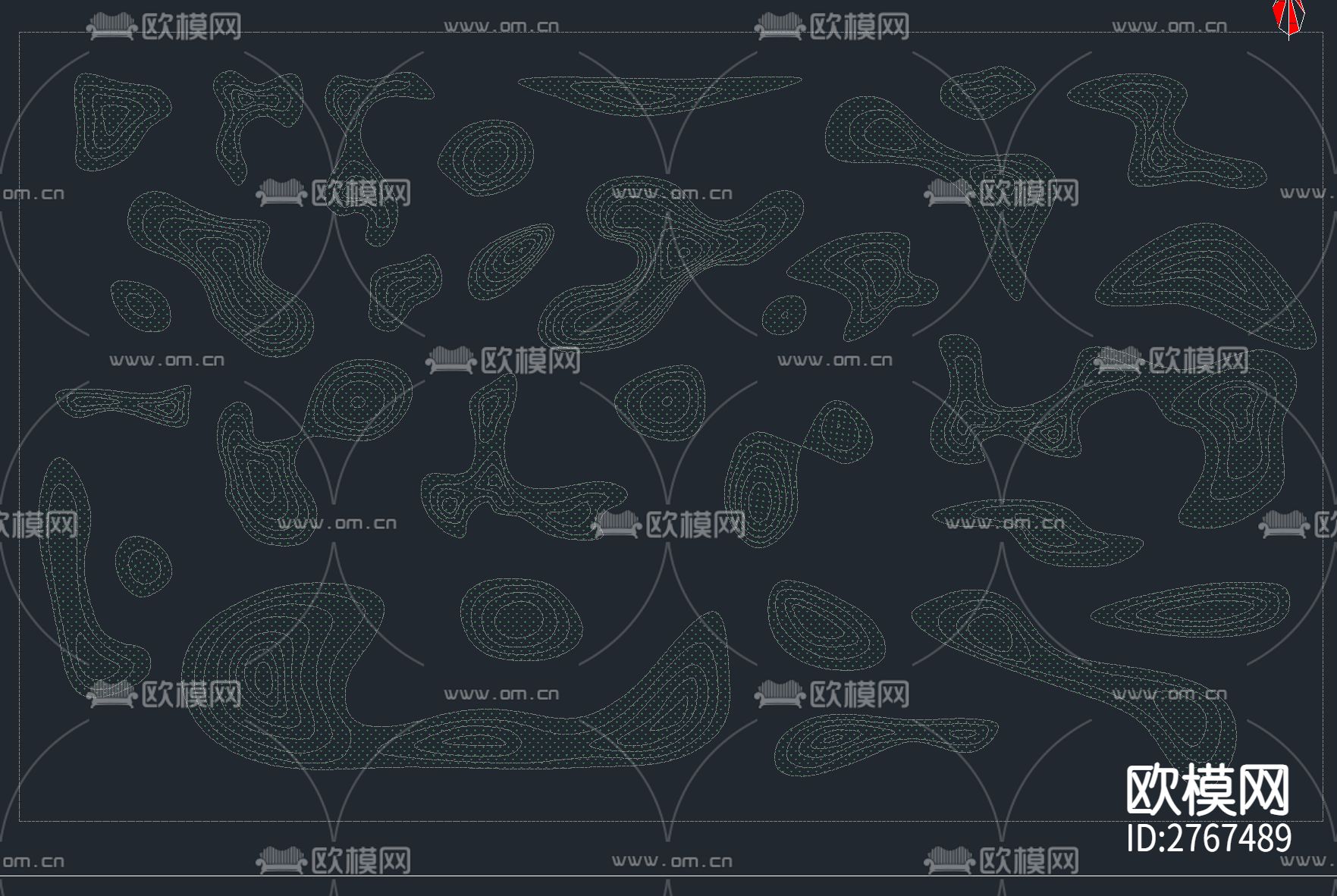 精选4套庭院微地形景观CAD图库下载（渲染图5）
