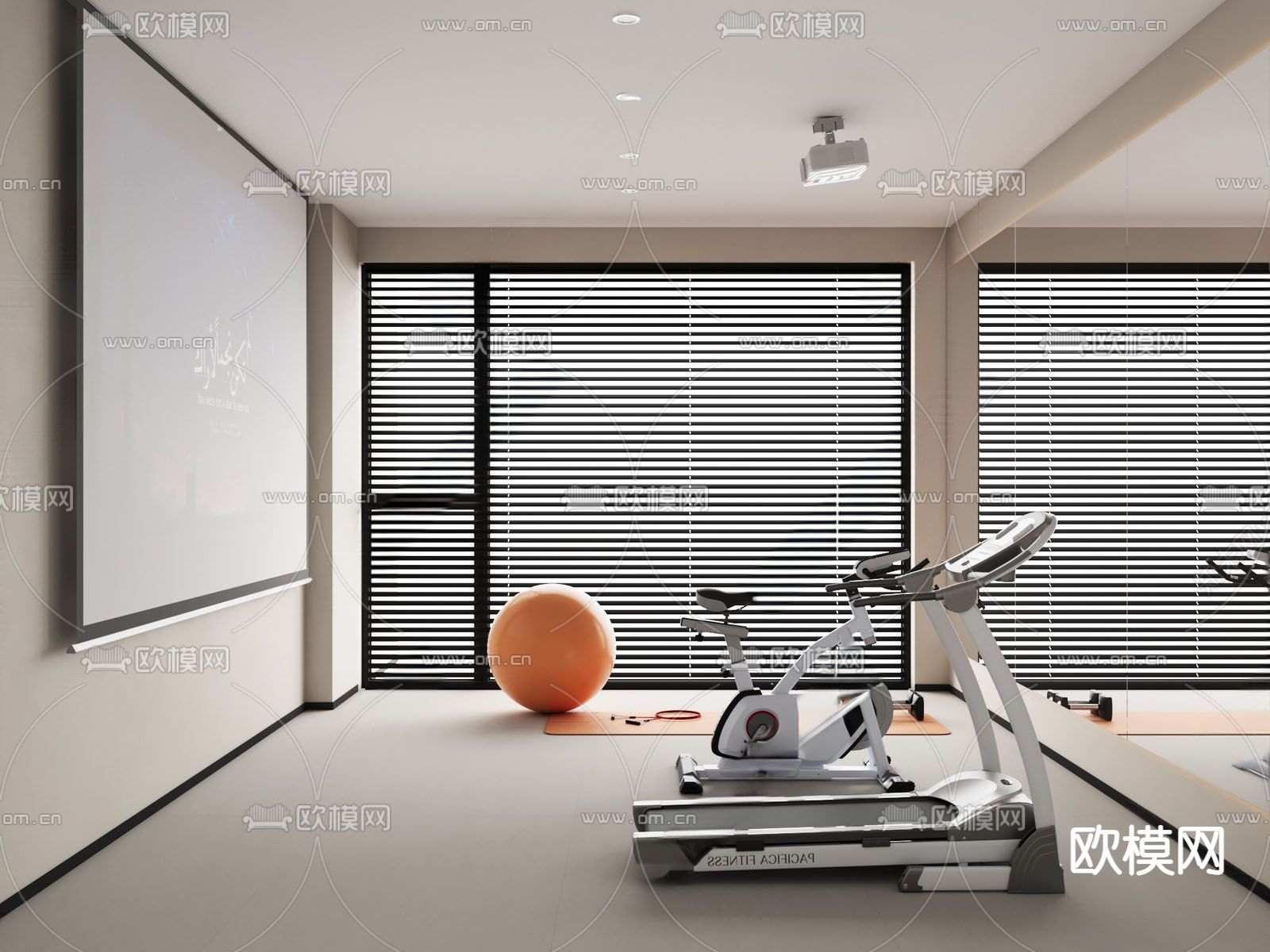 家居健身房su模型下载（渲染图1）