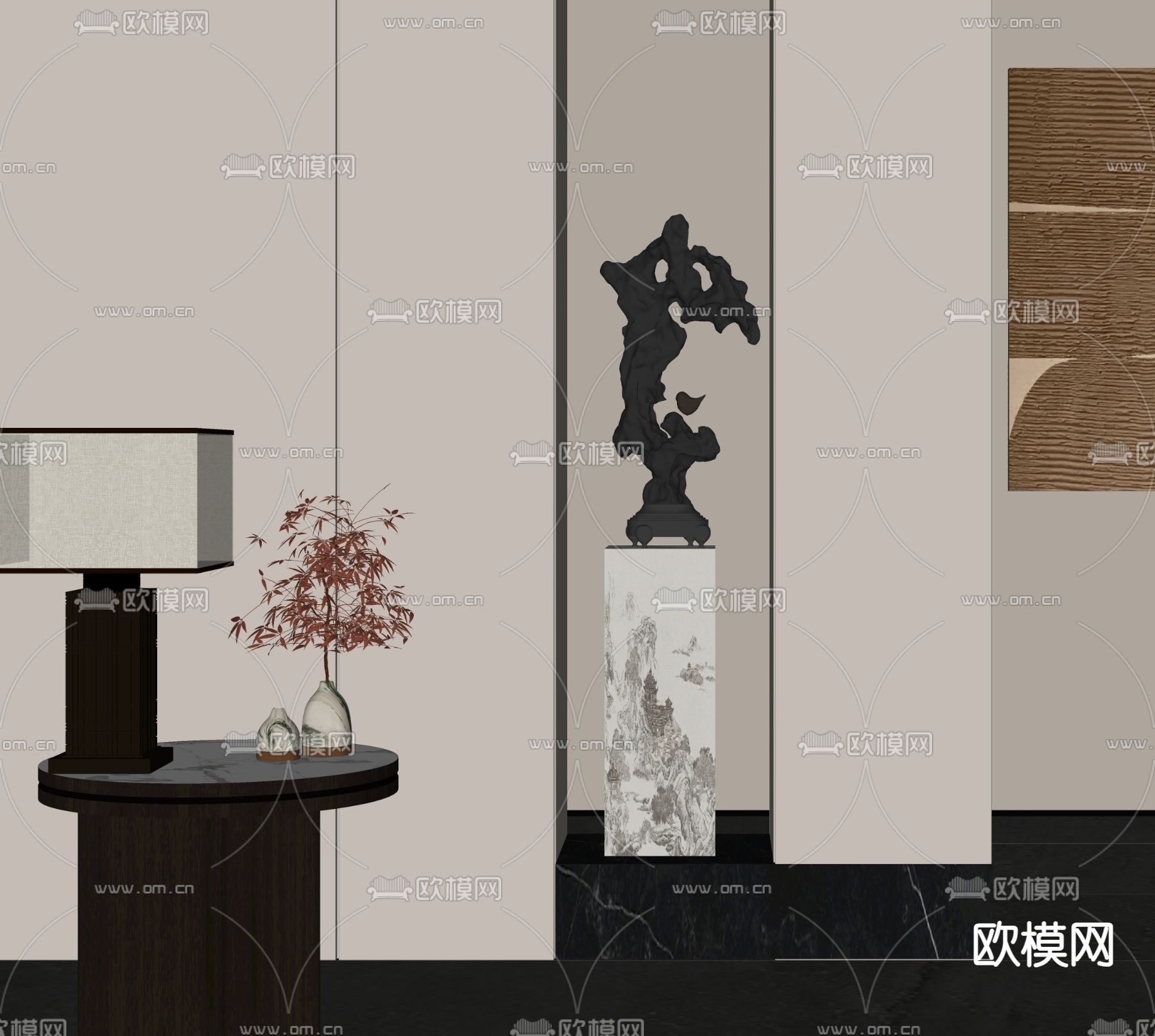 石头雕塑 太湖石su模型下载（渲染图2）