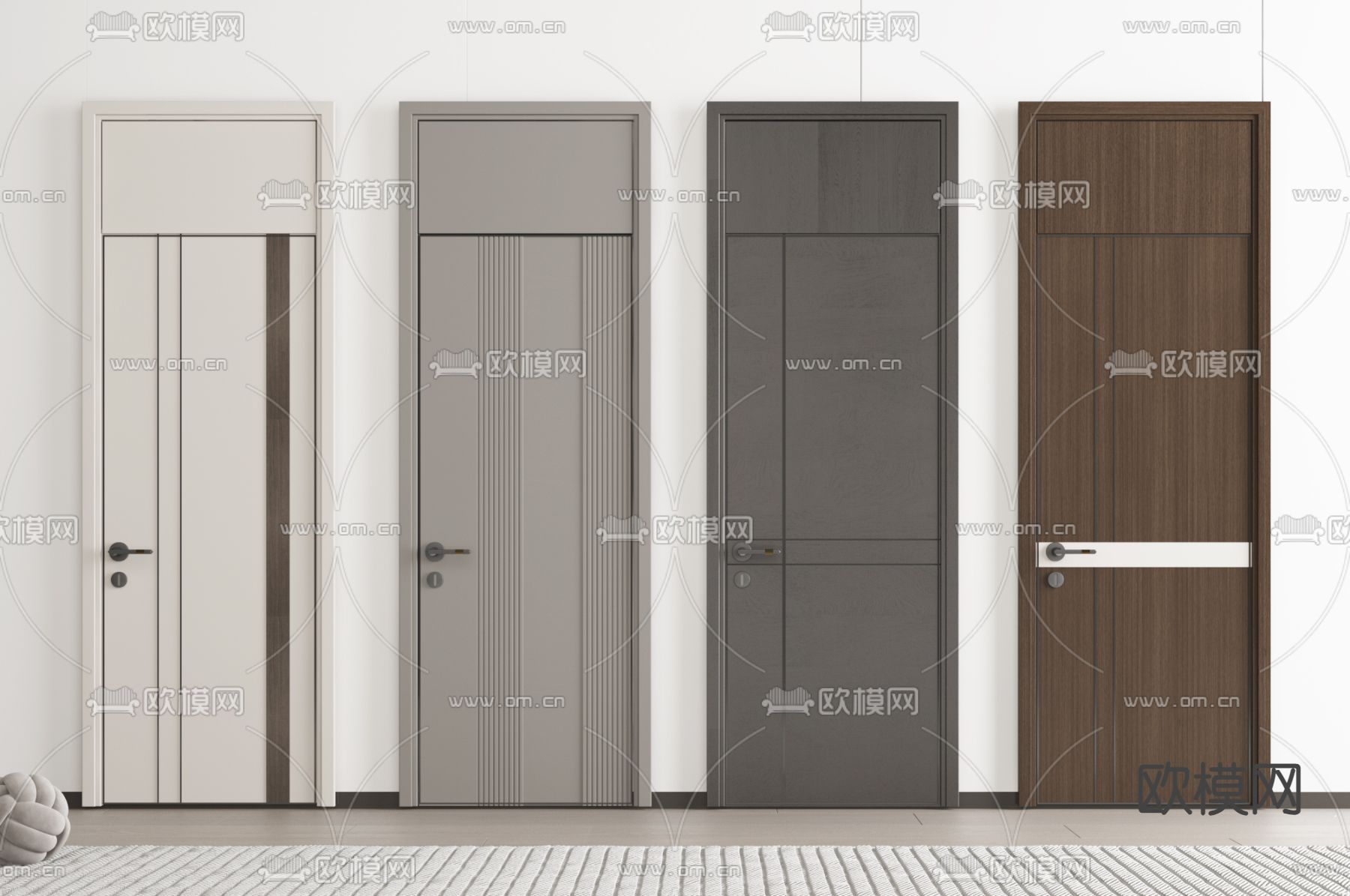 通顶门 房门 平开门 木门3d模型下载
