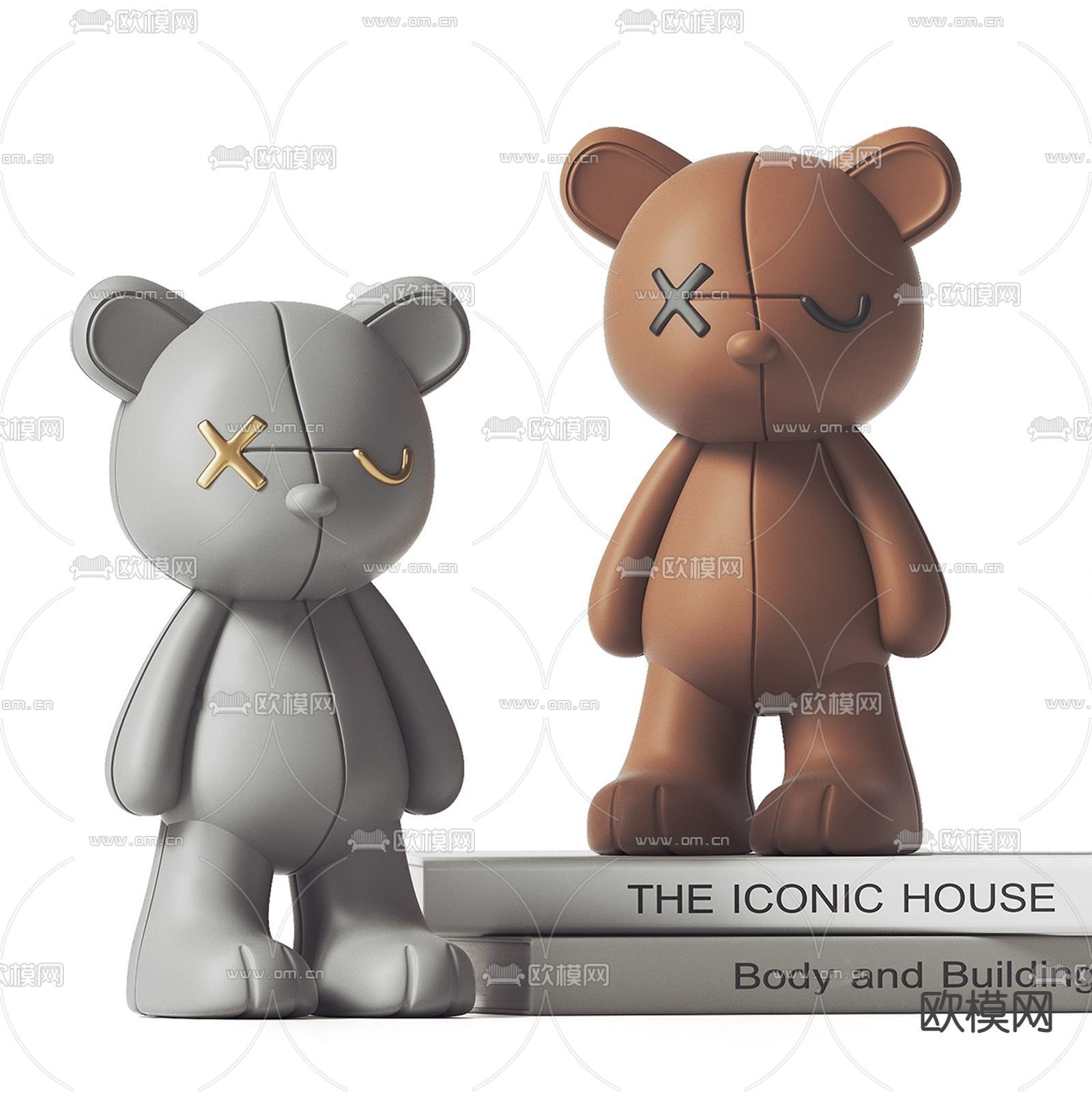暴力熊 雕塑摆件su模型下载（渲染图1）