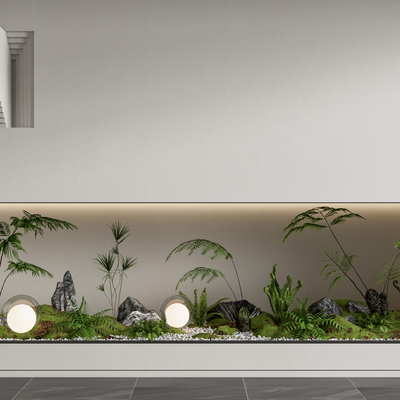  室内造景 植物堆 微景观su模型 