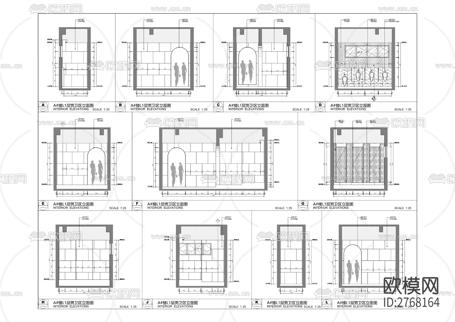 时装与文创设计小镇A馆、B馆、C馆公区装修工程cad施工图下载（渲染图4）