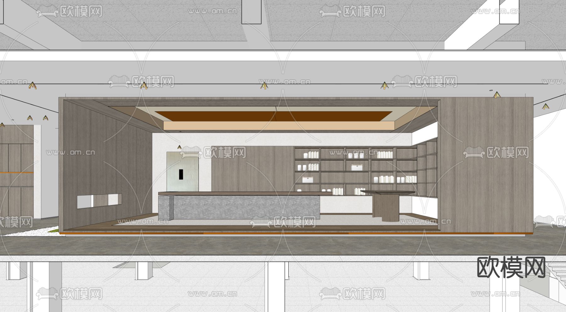 现代酒店会所su模型下载（渲染图3）