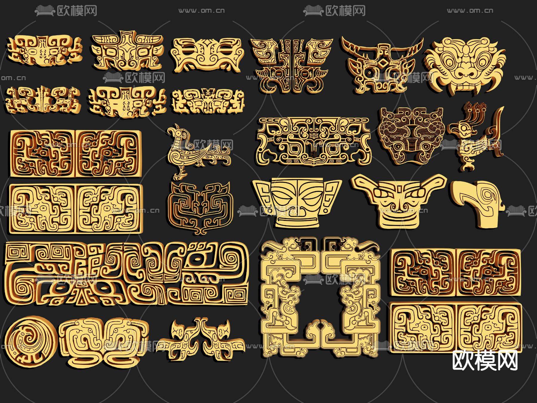 三星堆墙饰 挂饰su模型下载（渲染图2）