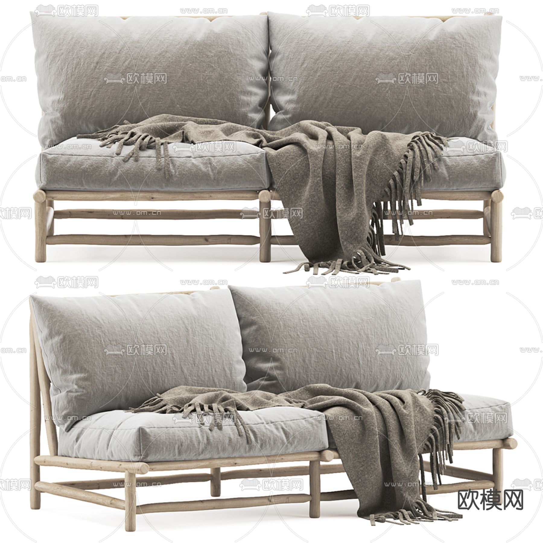 双人沙发3d模型下载（渲染图3）
