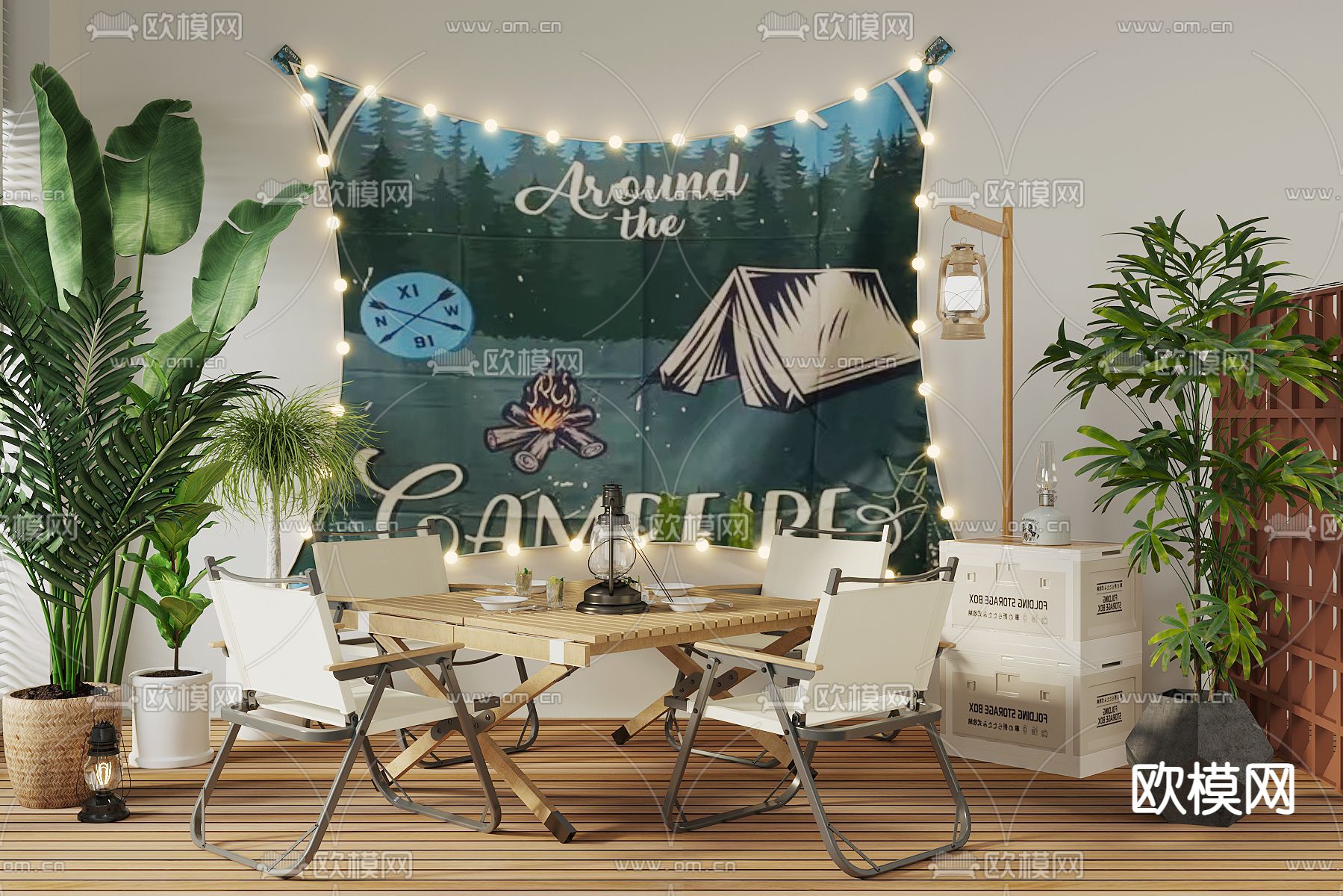 户外桌椅 露营桌椅3d模型下载