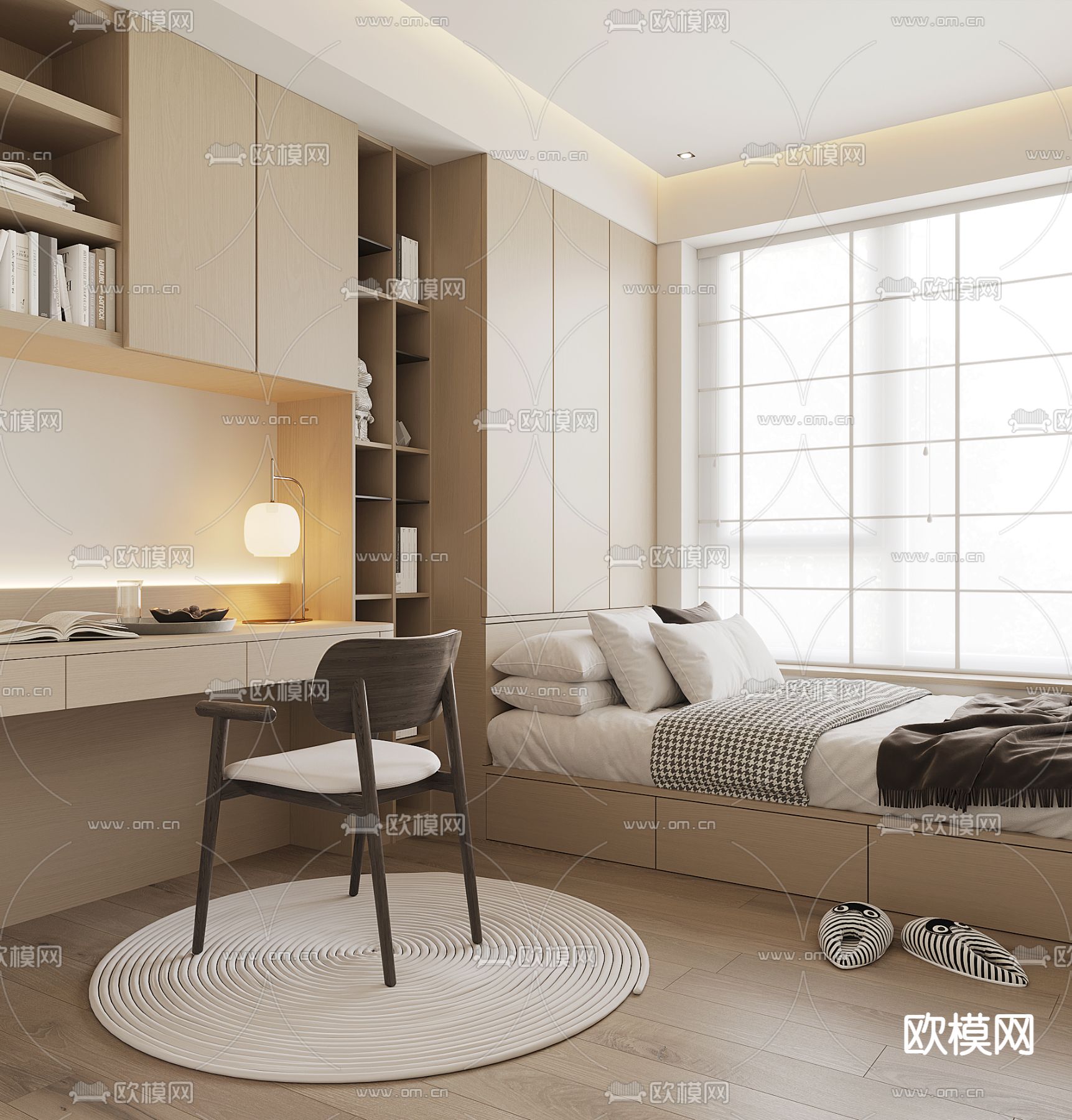 榻榻米卧室3d模型下载