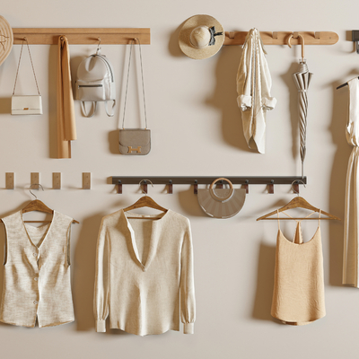  挂衣钩 衣服 包包 帽子 雨伞su模型 