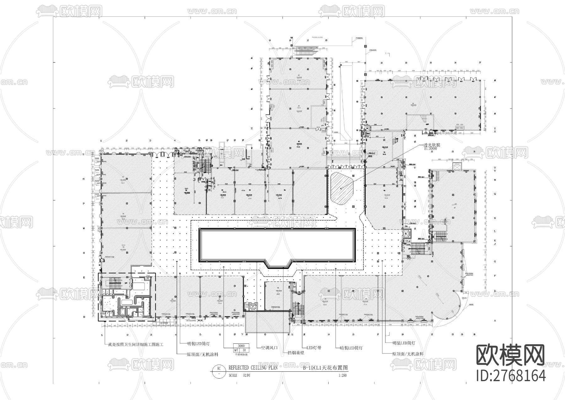 时装与文创设计小镇A馆、B馆、C馆公区装修工程cad施工图下载（渲染图6）