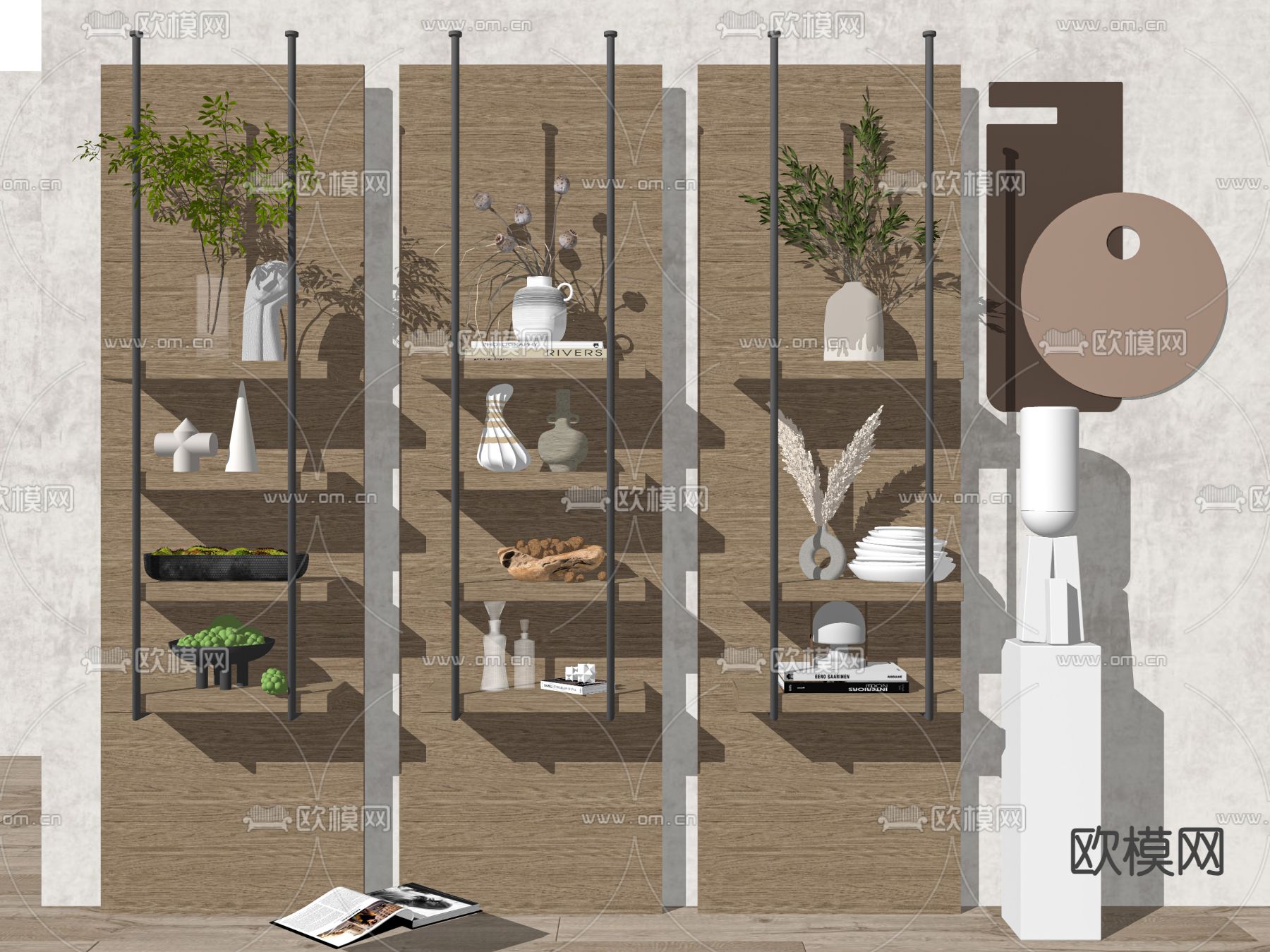 侘寂风壁柜 壁挂su模型下载