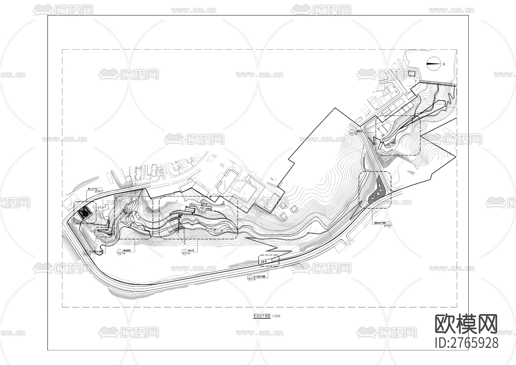 黄水镇中心休闲绿地环境综合整治cad施工图下载（渲染图2）