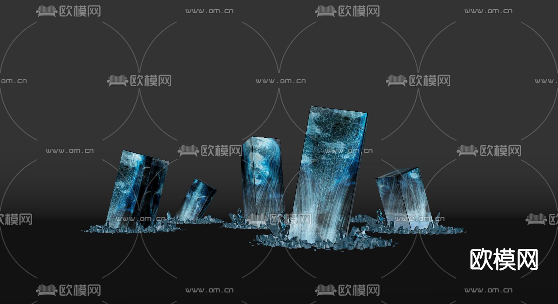 展厅美陈 水晶雕塑su模型下载