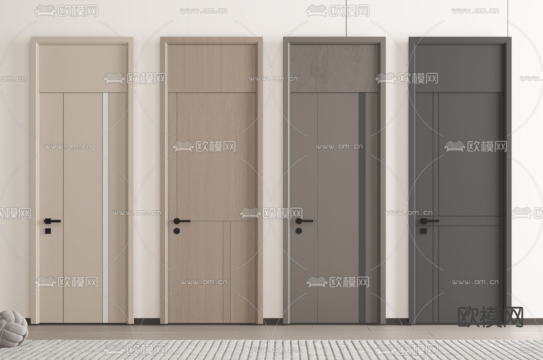 通顶门 房门 平开门 木门3d模型下载