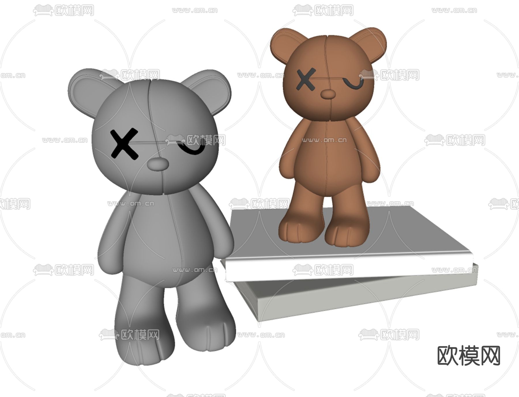 暴力熊 雕塑摆件su模型下载（渲染图2）