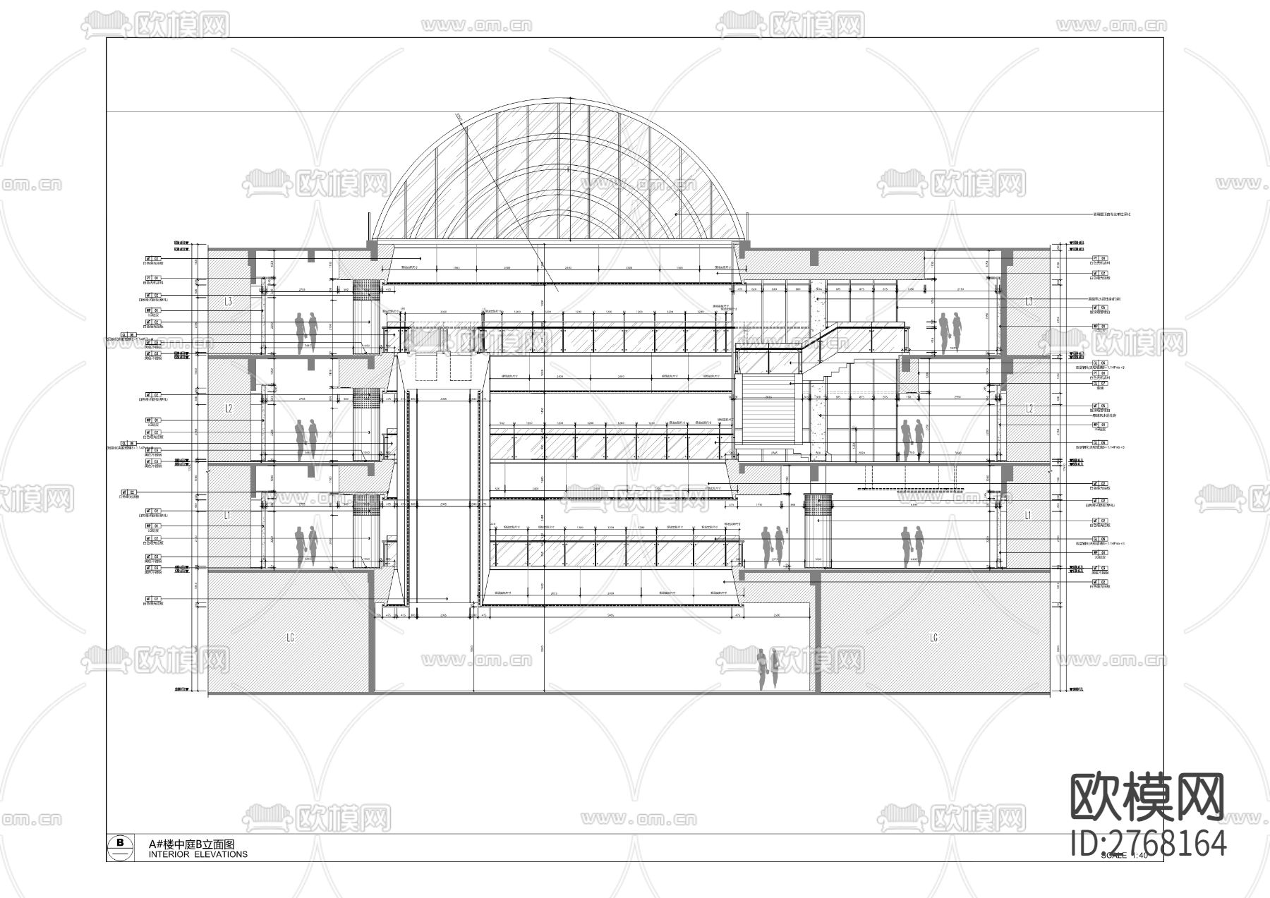 时装与文创设计小镇A馆、B馆、C馆公区装修工程cad施工图下载（渲染图5）